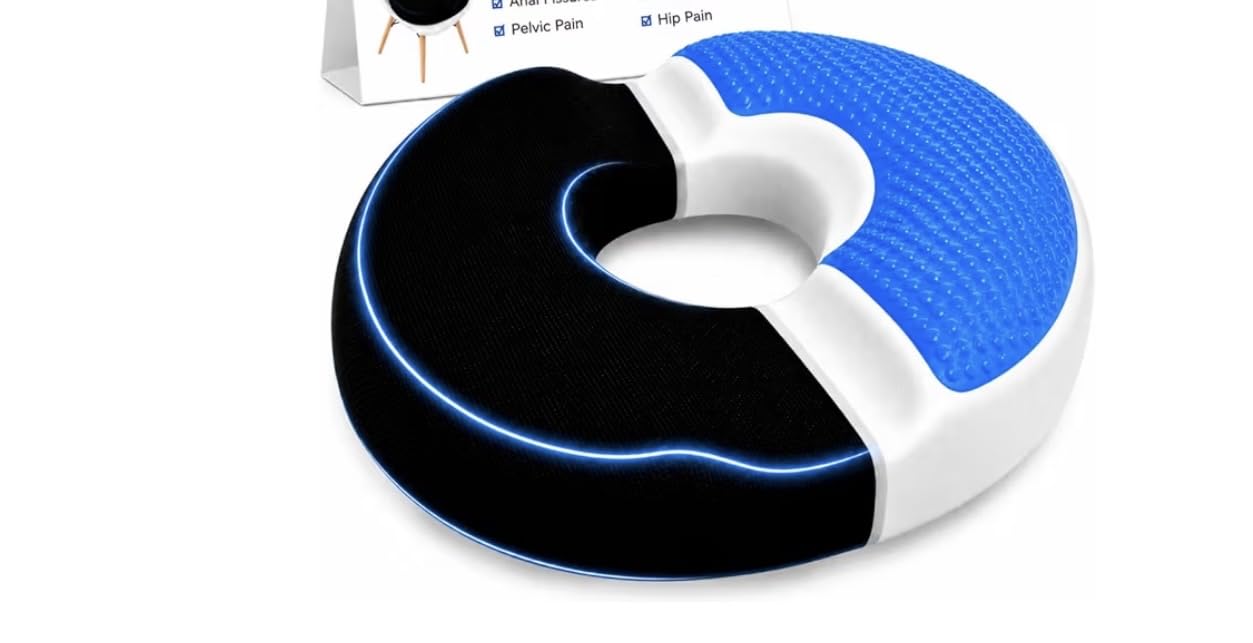 AnboCare Donut Gel Sitting Pillow - Orthopedic Memory Foam for Tailbone Pain, Hemorrhoid, Bed Sores, Postpartum, Prostate, Coccyx & Sciatica customer photo 1