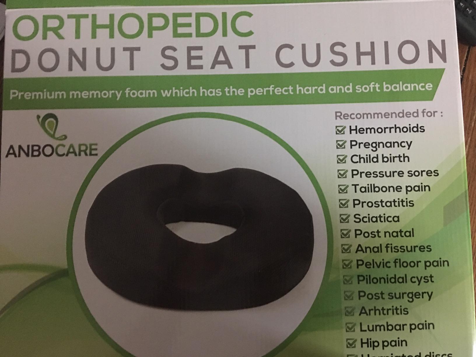 AnboCare Donut Gel Sitting Pillow - Orthopedic Memory Foam for Tailbone Pain, Hemorrhoid, Bed Sores, Postpartum, Prostate, Coccyx & Sciatica customer photo 2