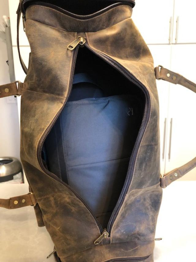 KomalC 28 Inch Leather Duffle Bag for Men & Women, Travel Gym Holdall customer photo 2
