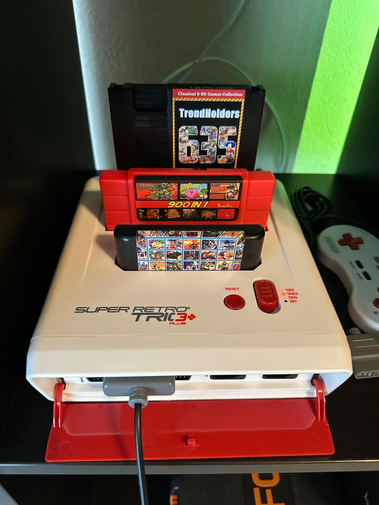 Retro-Bit Super Retro Trio HD Plus 720P 3 in 1 Console System - HDMI Port - for Original NES/SNES, Super Nintendo and Sega Genesis Games - Red/White customer photo 1