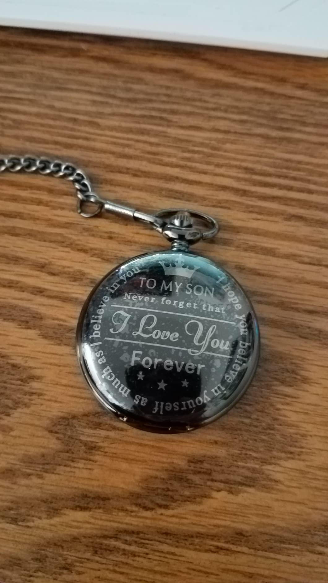 Smooth Vintage Pocket Watch with Chain, Arabic Numerals Scale Mens Watch Christmas Graduation Birthday Gifts Fathers Day customer photo 1