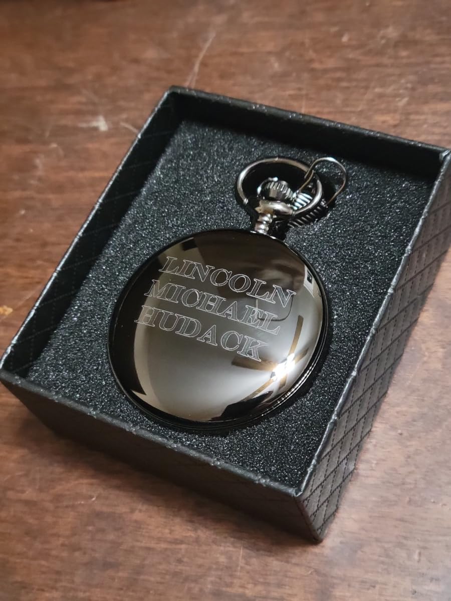 Smooth Vintage Pocket Watch with Chain, Arabic Numerals Scale Mens Watch Christmas Graduation Birthday Gifts Fathers Day customer photo 2