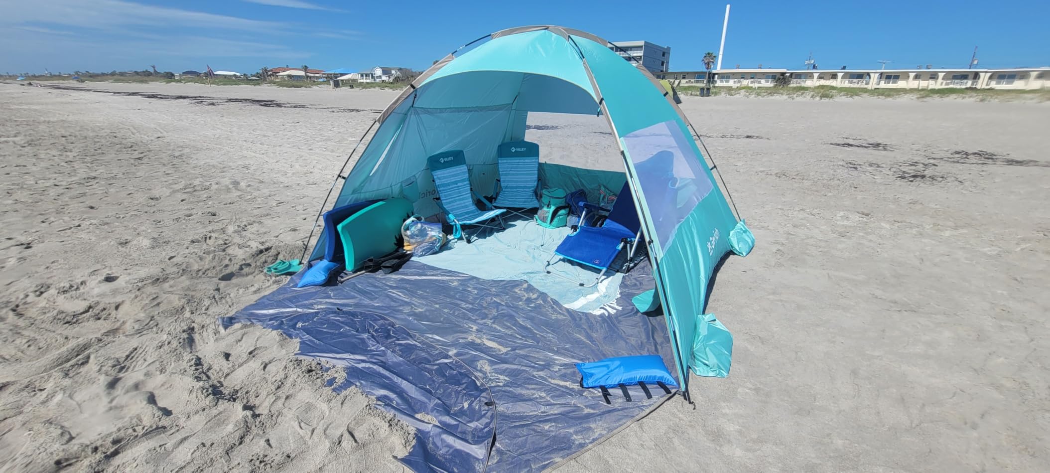 Gorich Beach Tent Sun Shelter for 3/4/6/8/10 Person with UPF 50+ UV Protection, Lightweight & Easy Setup Beach Shade Canopy customer photo 1