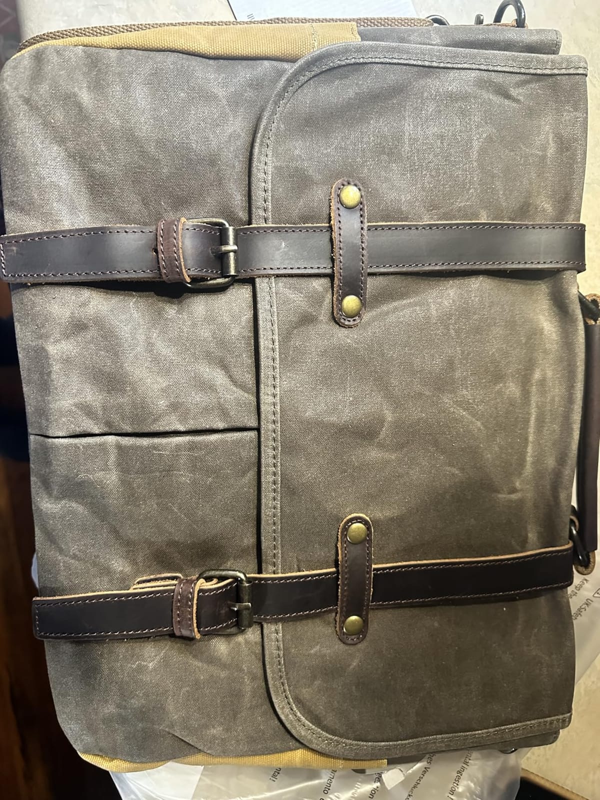 NEWHEY Mens Messenger Bag 15.6 Inch Business Office Work Briefcase Brown customer photo 1