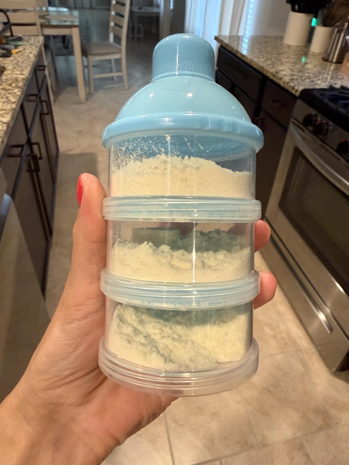 Accmor Formula Dispenser On The Go, 5 Compartments Stackable Formula Container for Travel, Baby Milk Powder Kids Snack Container, BPA Free customer photo 1