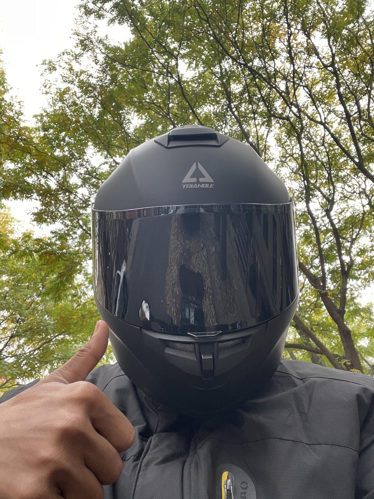 TRIANGLE Full Face Motorcycle Helmet DOT Approved, Street Bike Racing Helmet for Men Women with Tinted & Clear Visors & Carrying Bag customer photo 2