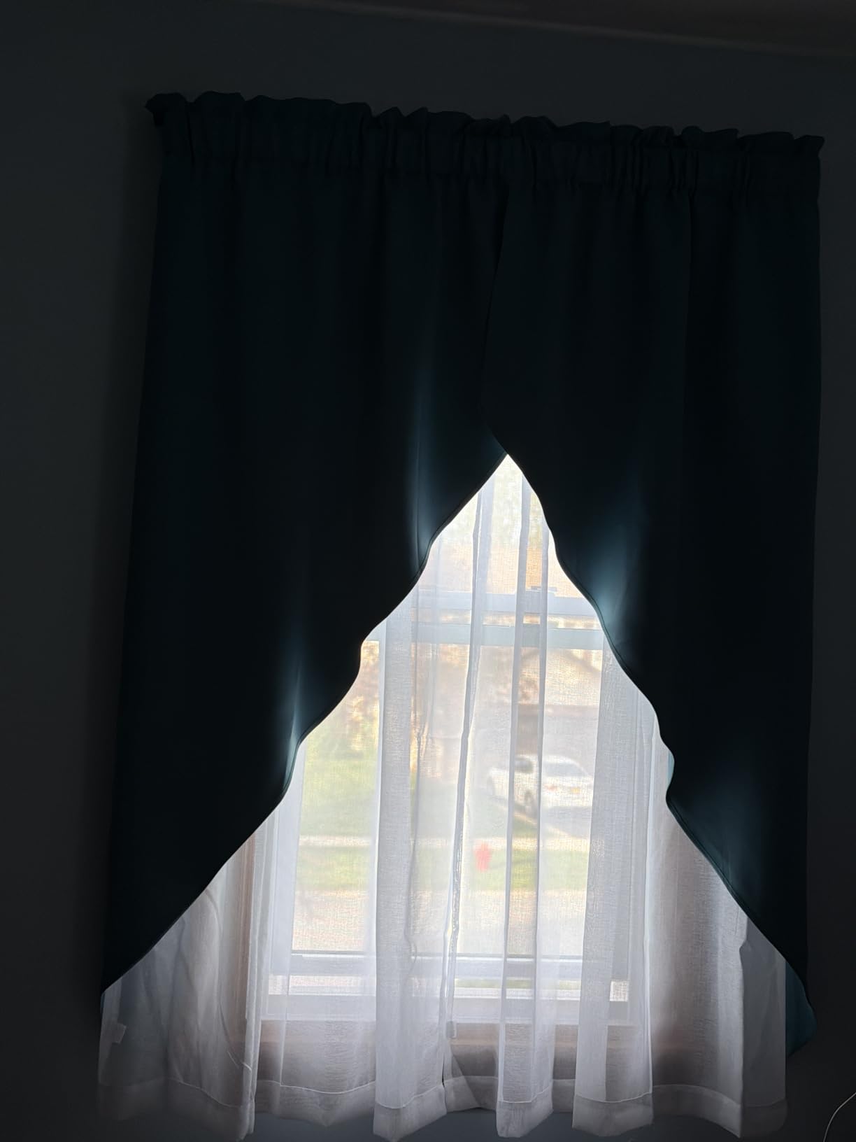 DWCN White Sheer Curtains 84 Inch Long for Living Room Rod Pocket 2 Panels | Light Filtering Voile Drapes for Bedroom/Living Room Airy Lightweight Elegant Window Treatments, 52