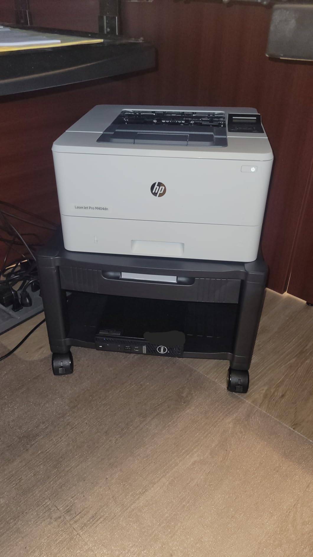 HUANUO Printer Stand with Cable Management and Storage Drawer, Printer Table with Locking Wheels, 14.1-inch Maximum Height Printer Cart for Under Desk, Home, Office, HNDPS customer photo 2