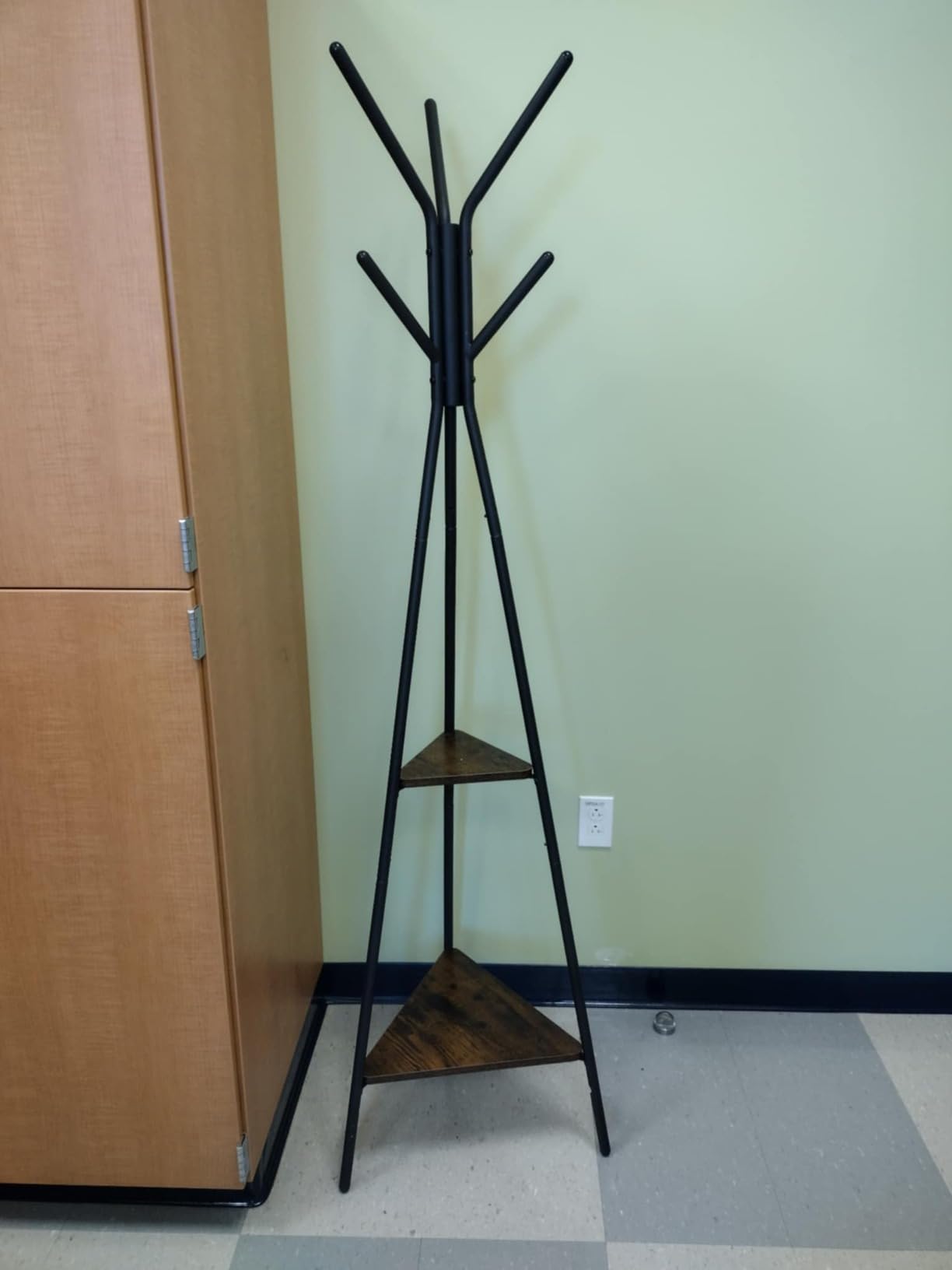 VASAGLE Coat Rack Freestanding, Hall Tree with 2 Shelves | Coat Hanger Stand, for Clothes, Hat, Bag, Contemporary Style, Rustic Brown and Black, COLTEN Collection URCR16BX customer photo 2