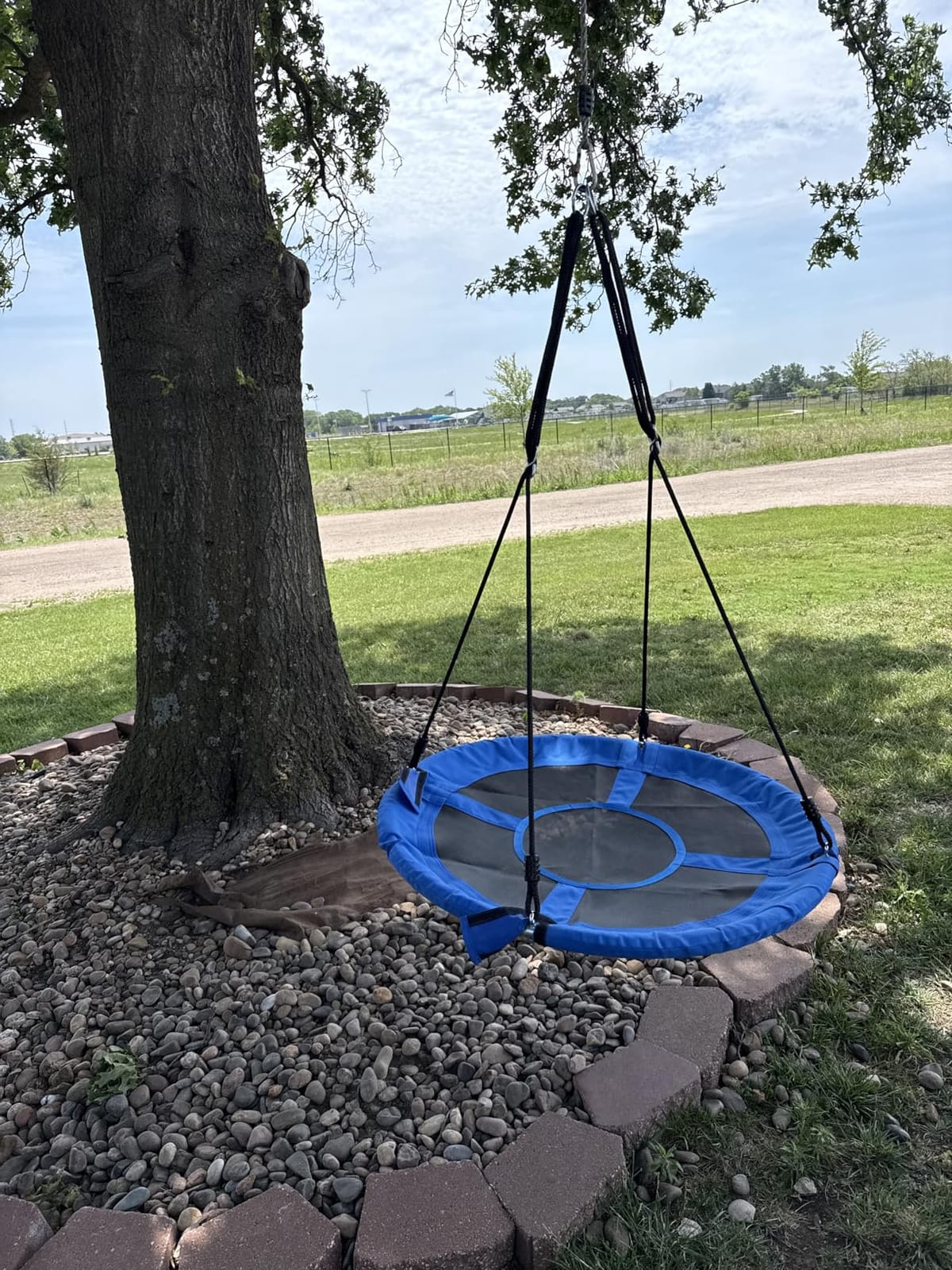 PACEARTH 40 Inch Saucer Tree Swing Flying 600lb Weight Capacity 2 Added Hanging Straps Adjustable Multi-Strand Ropes Colorful Safe and Durable Swing Seat for Children customer photo 1