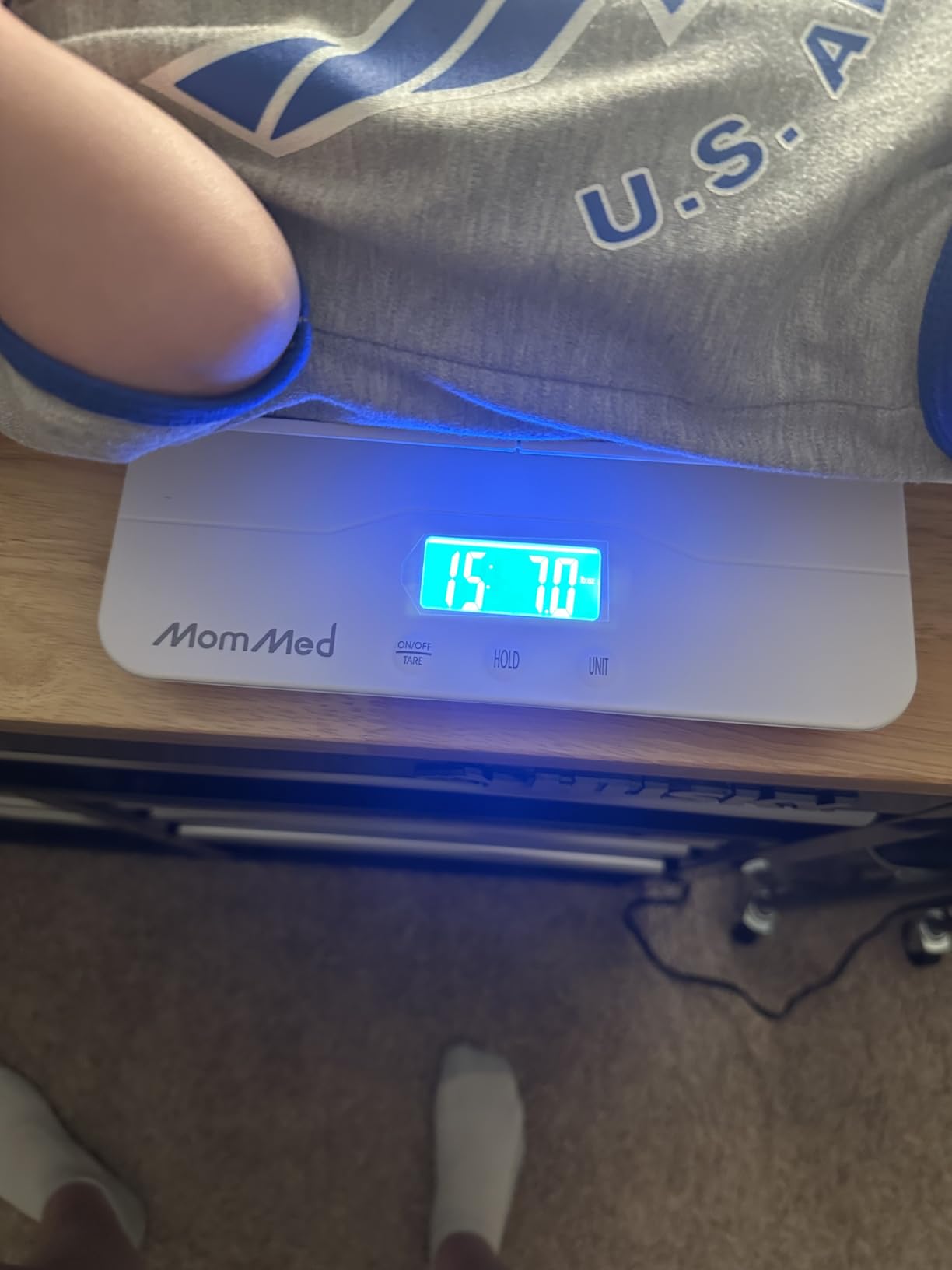 MomMed Baby Scale, Multi-Function Toddler Scale, Baby Scale Digital, Pet Scale, Infant Scale with Hold Function, Blue Backlight, Weight and Height Track customer photo 2