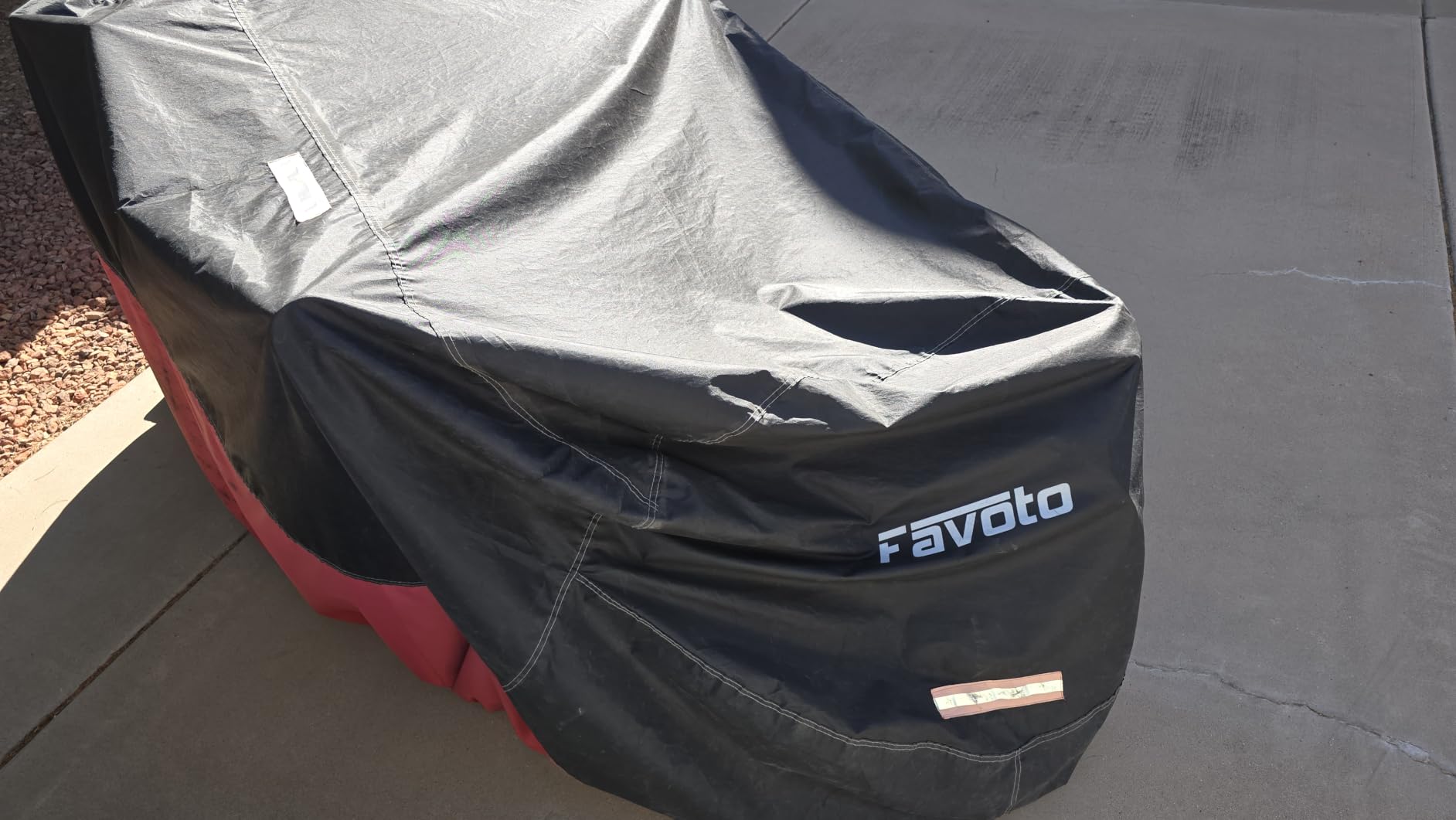 Favoto Motorcycle Cover Waterproof Outdoor Heavy Duty All Weather Rain UV Protection with Lock-Holes, Night Reflective Strips & Storage Bag, Fits up to 96.5