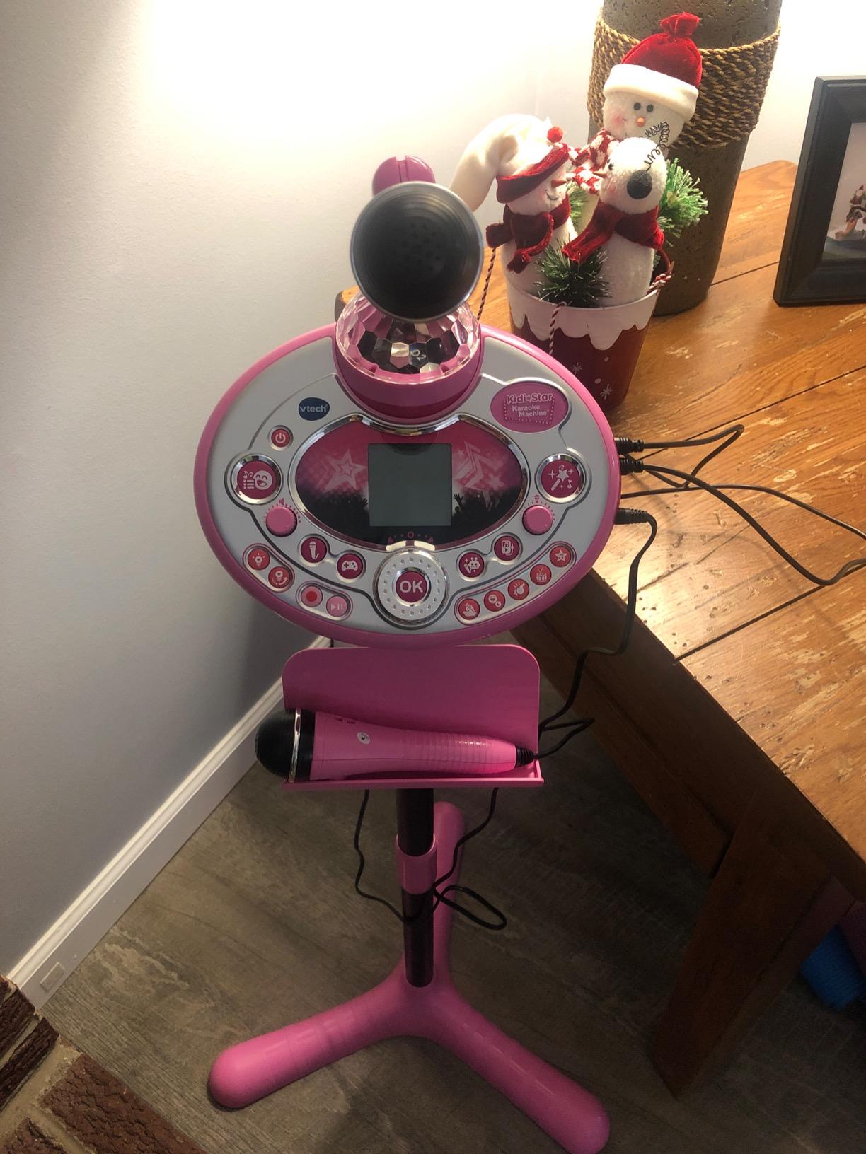 VTech Kidi Star Karaoke Machine Deluxe, 2 Microphones with AC Adapter, Pink customer photo 1