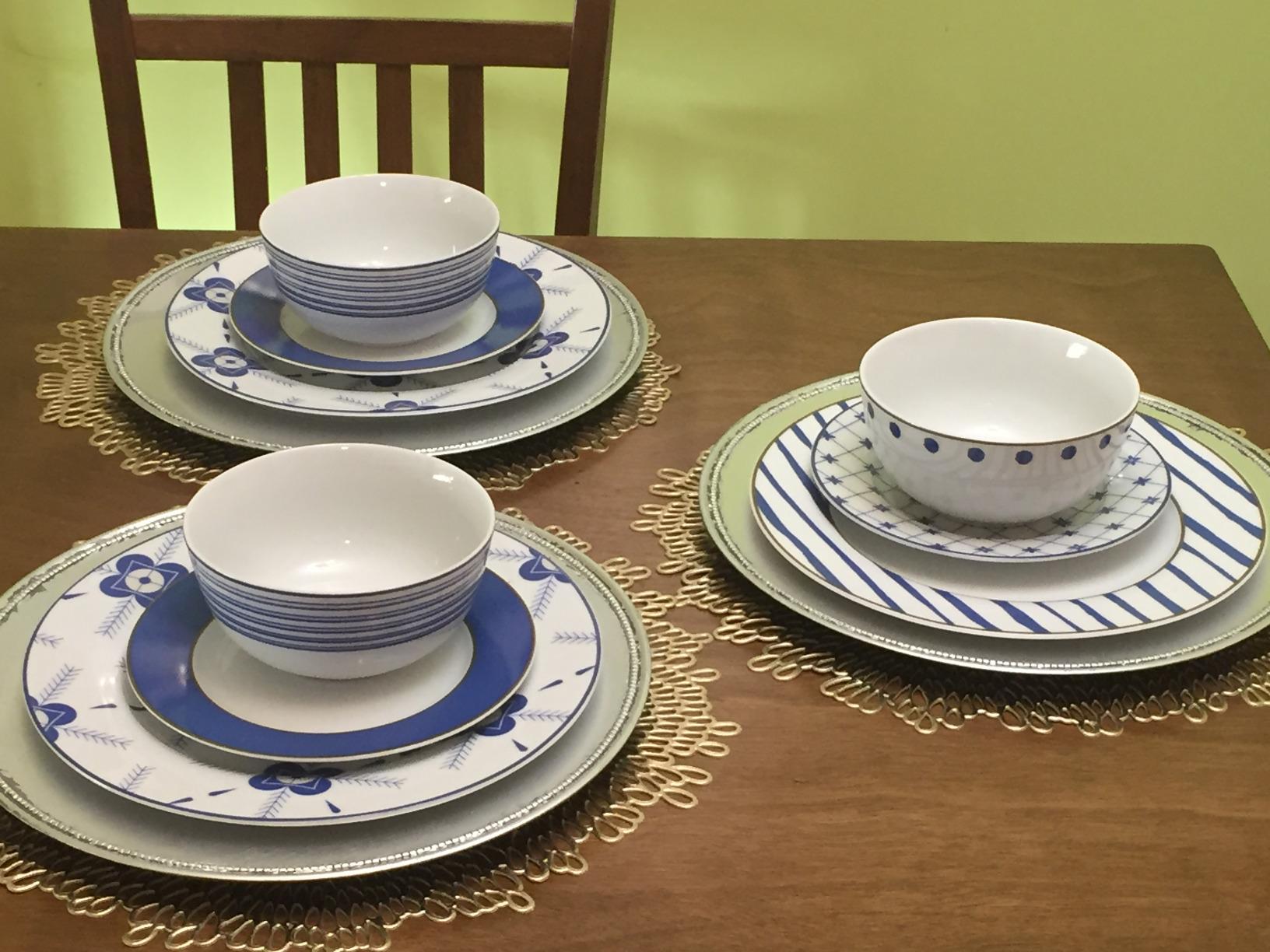 Amazon Basics 18-Piece Complete Kitchen Dinnerware Set, Microwave and Dishwasher Safe, Plates, Dishes, Bowls, Swirl, Heat Resistant, Service for 6, Everyday Use customer photo 2