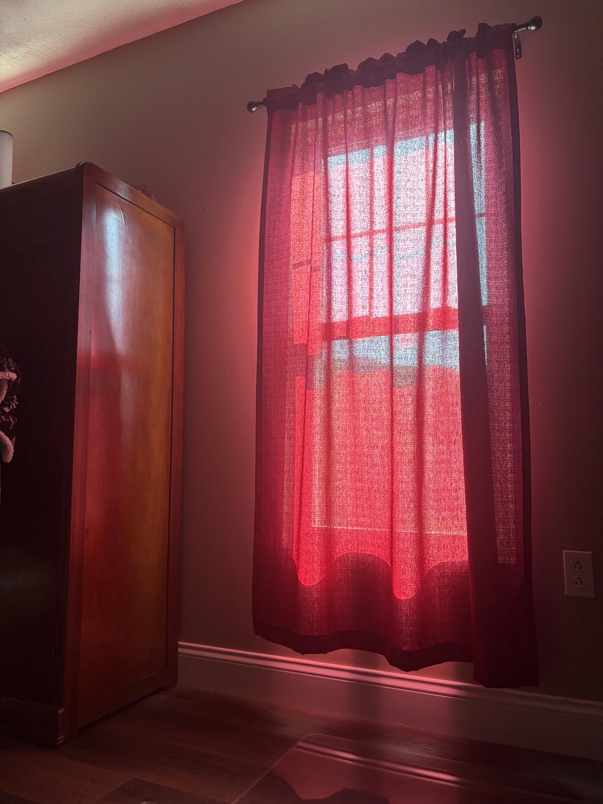 Melodieux White Semi Sheer Curtains 84 Inches Long for Living Room - Linen Look Bedroom Rod Pocket Voile Drapes, 52 by 84 Inch (2 Panels) customer photo 1