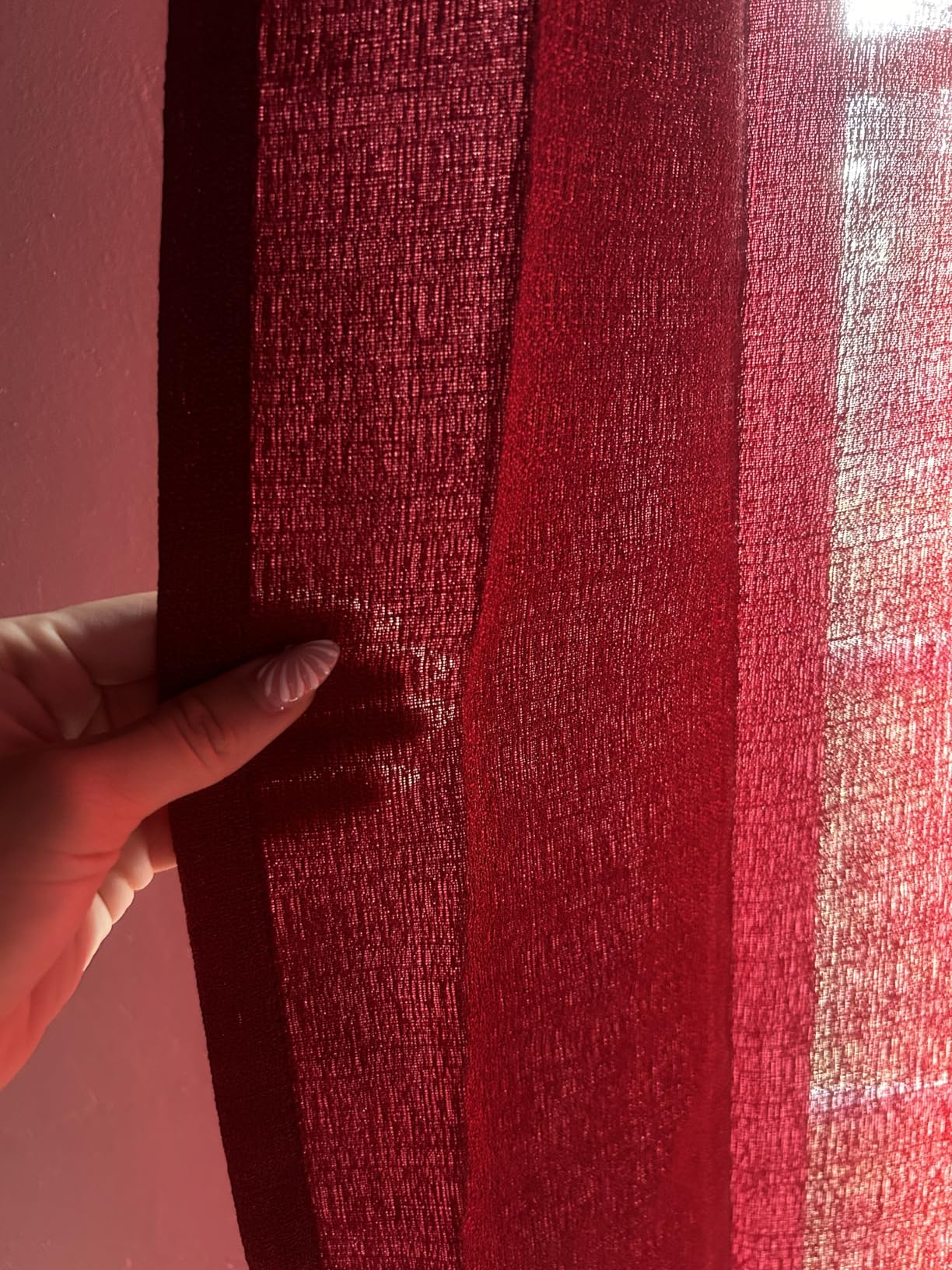 Melodieux White Semi Sheer Curtains 84 Inches Long for Living Room - Linen Look Bedroom Rod Pocket Voile Drapes, 52 by 84 Inch (2 Panels) customer photo 2