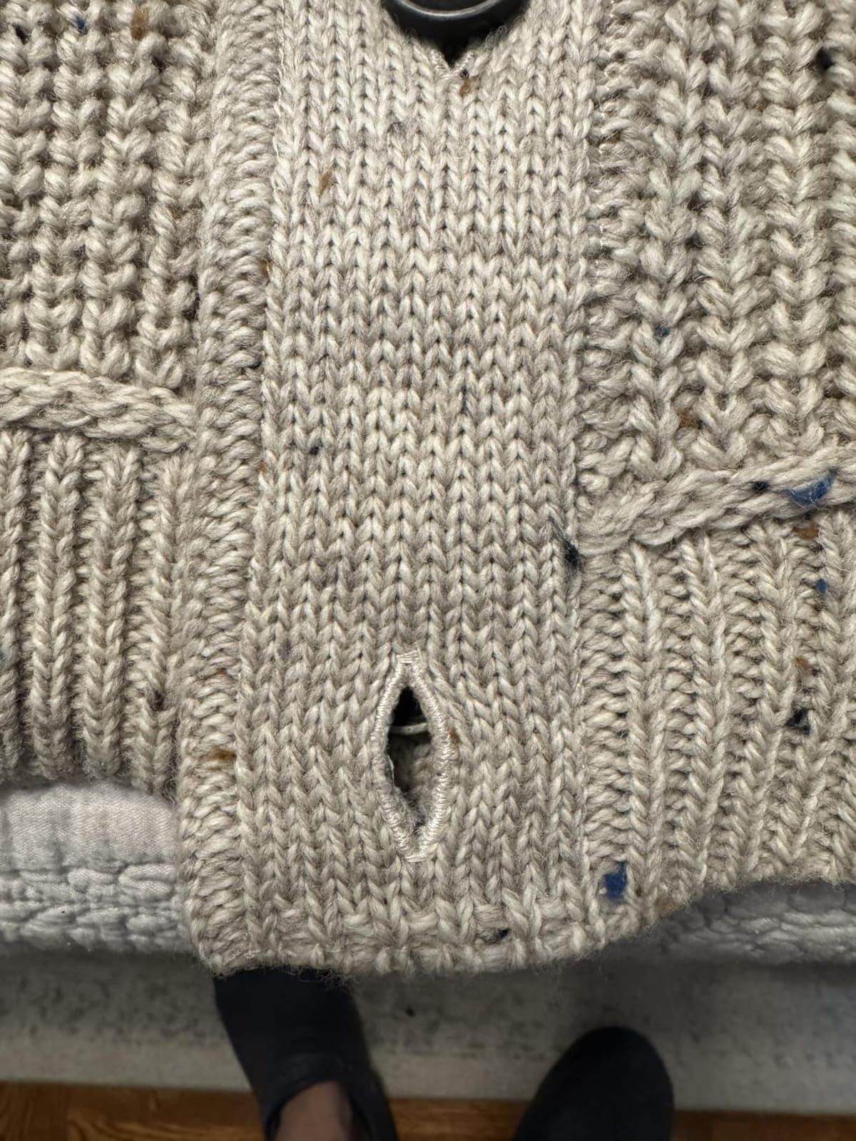 Aran Crafts Men's Irish Cable Knitted Ribbed Shawl Cardigan (100% Merino Wool) customer photo 2