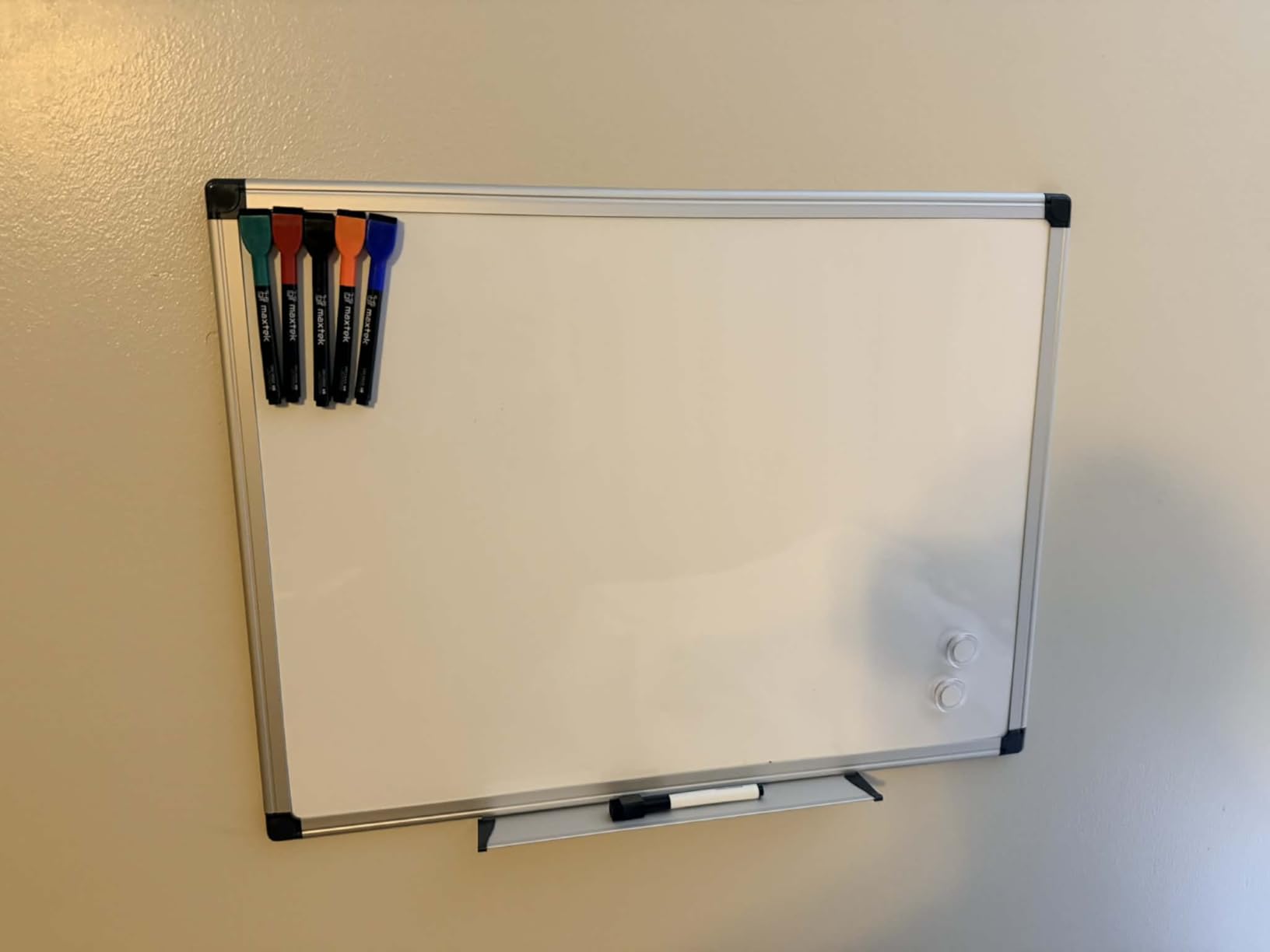 Amazon Basics Magnetic Dry Erase Whiteboard, 36 x 48-inch, Aluminum Frame, Silver/White, Easy to Install customer photo 1