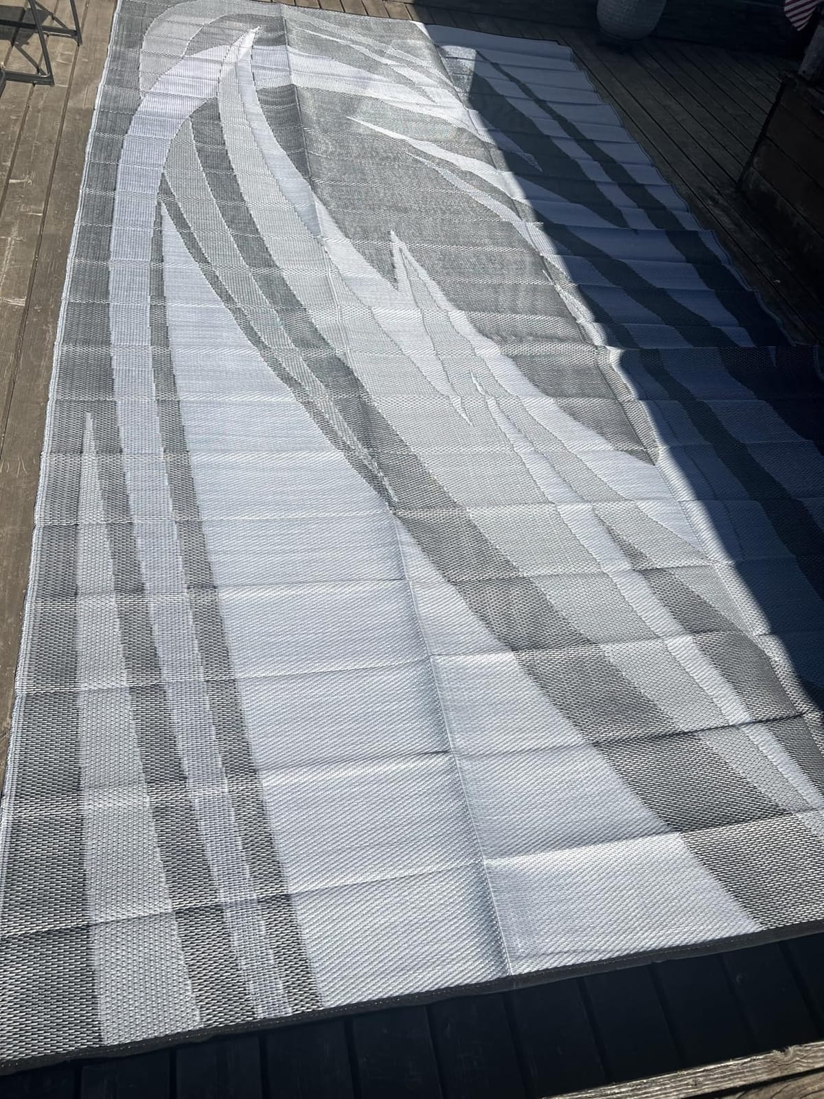 EEZ RV Products 9'x18' GW Heavy Duty Reversible/Durable Outdoor Patio/RVing Mats (9ft x 18ft Grey) Come with Large Storage Bag & 6 Sets of Stakes and Washer customer photo 2
