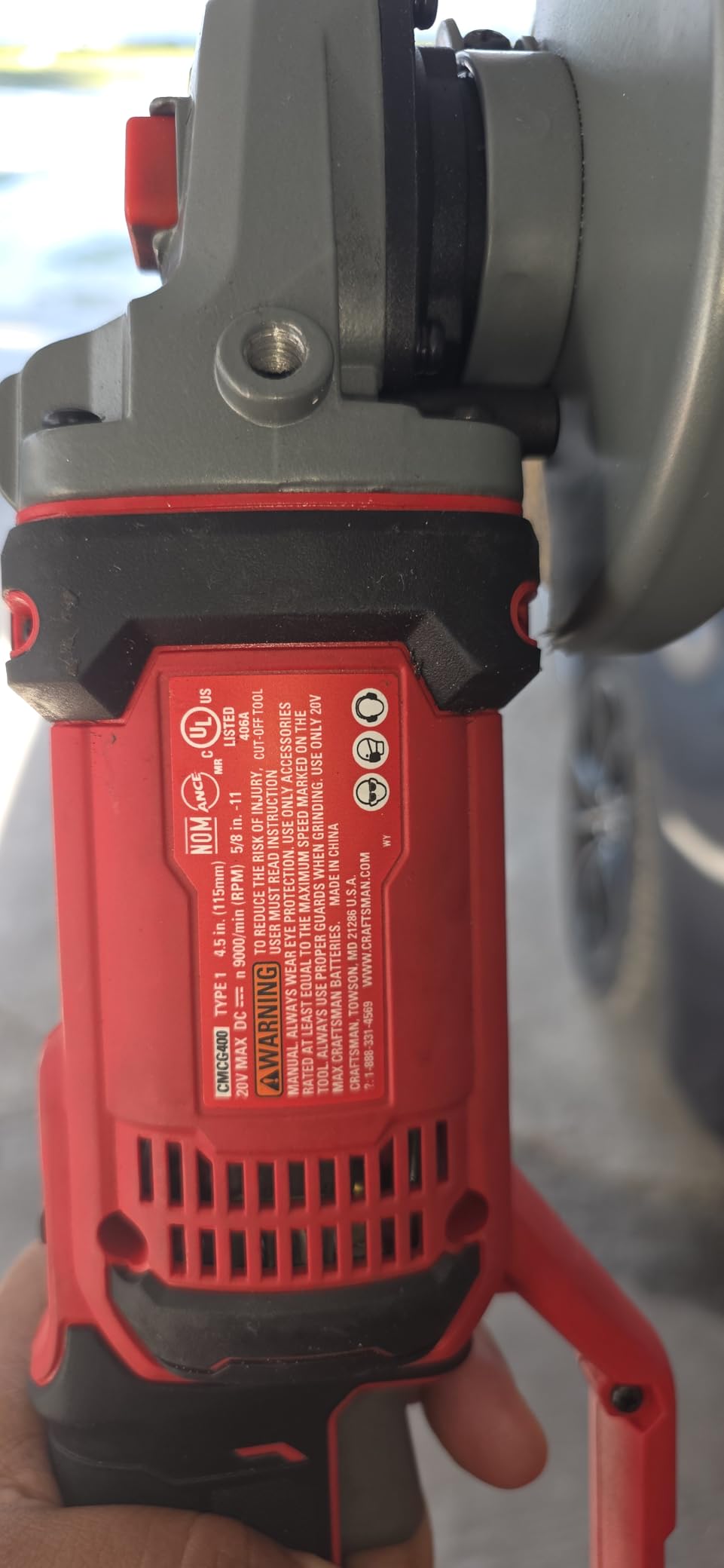 CRAFTSMAN V20 Angle Grinder, Small, 4-1/2-Inch, Tool Only (CMCG400B) customer photo 2