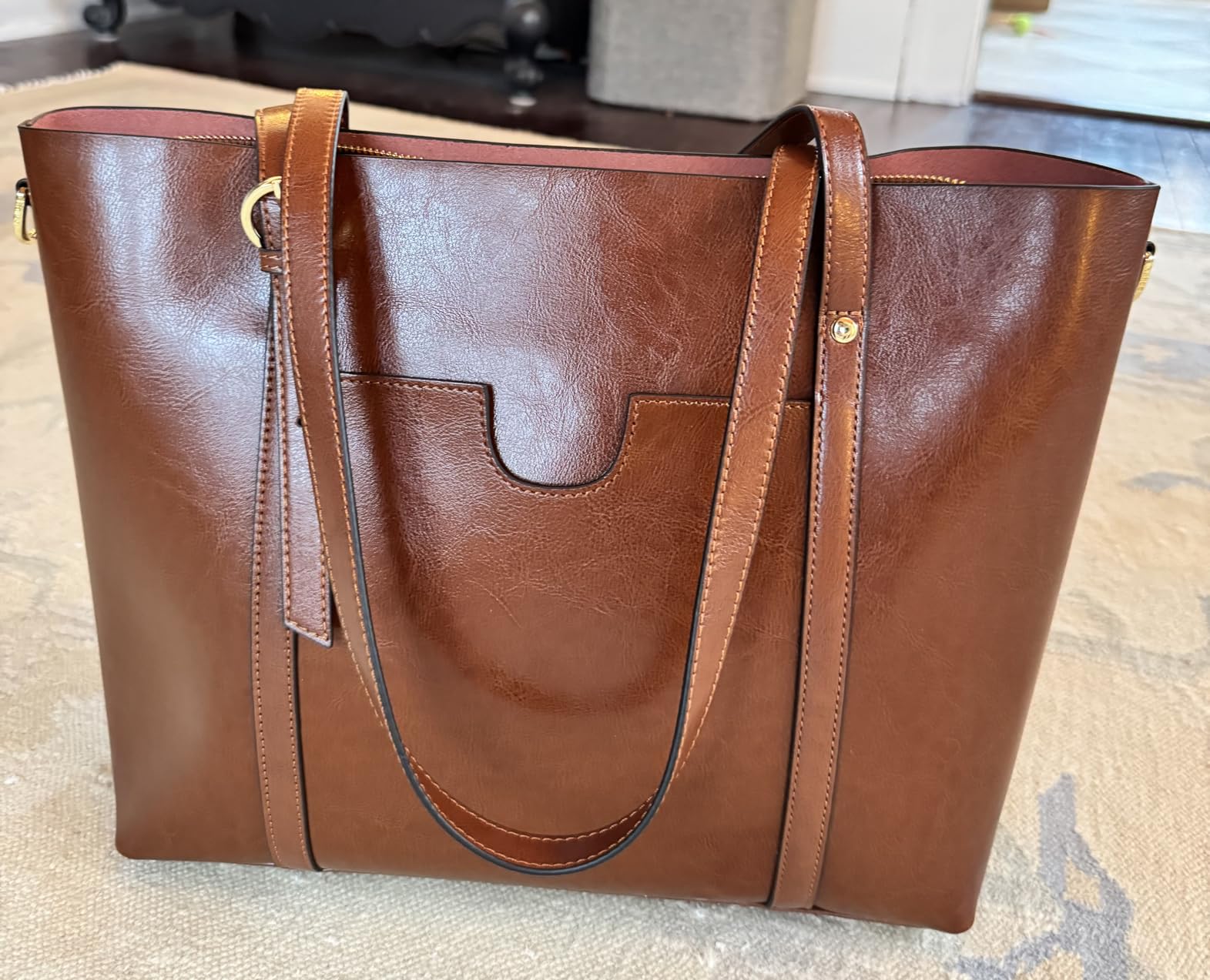 Kattee Genuine Leather Tote Bag for Women customer photo 1