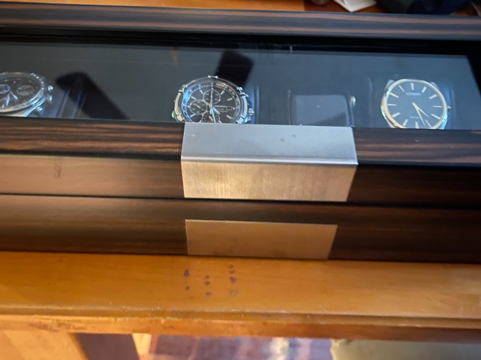 Lifomenz Co Men's Watch Box Organizer - 6 Slot Large Wooden Watch Storage Case with Glass Top Display - Ebony customer photo 1