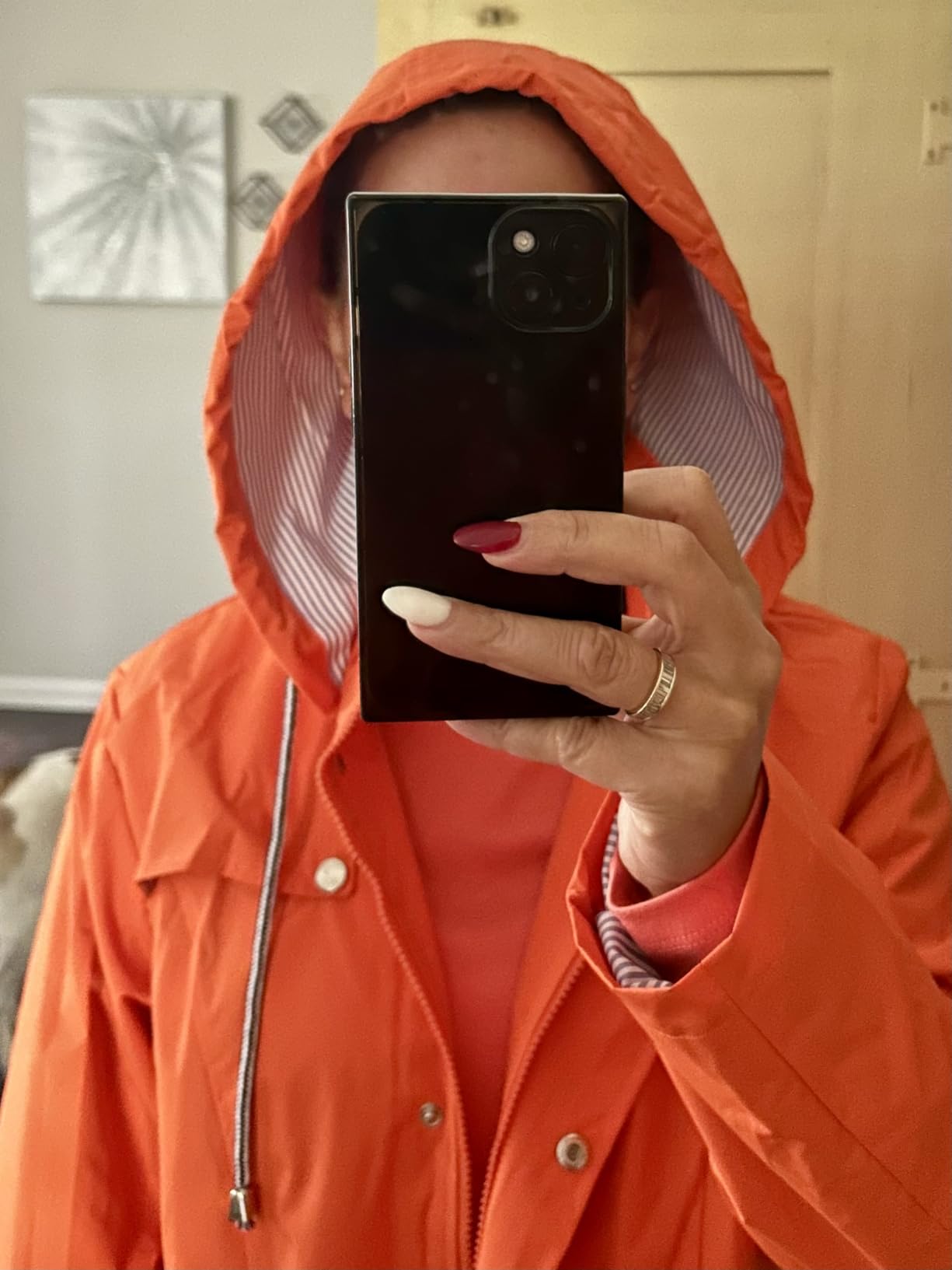 LOMON Raincoat Women Waterproof Long Hooded Trench Coats Lined Windbreaker Travel Jacket S-XXL customer photo 2