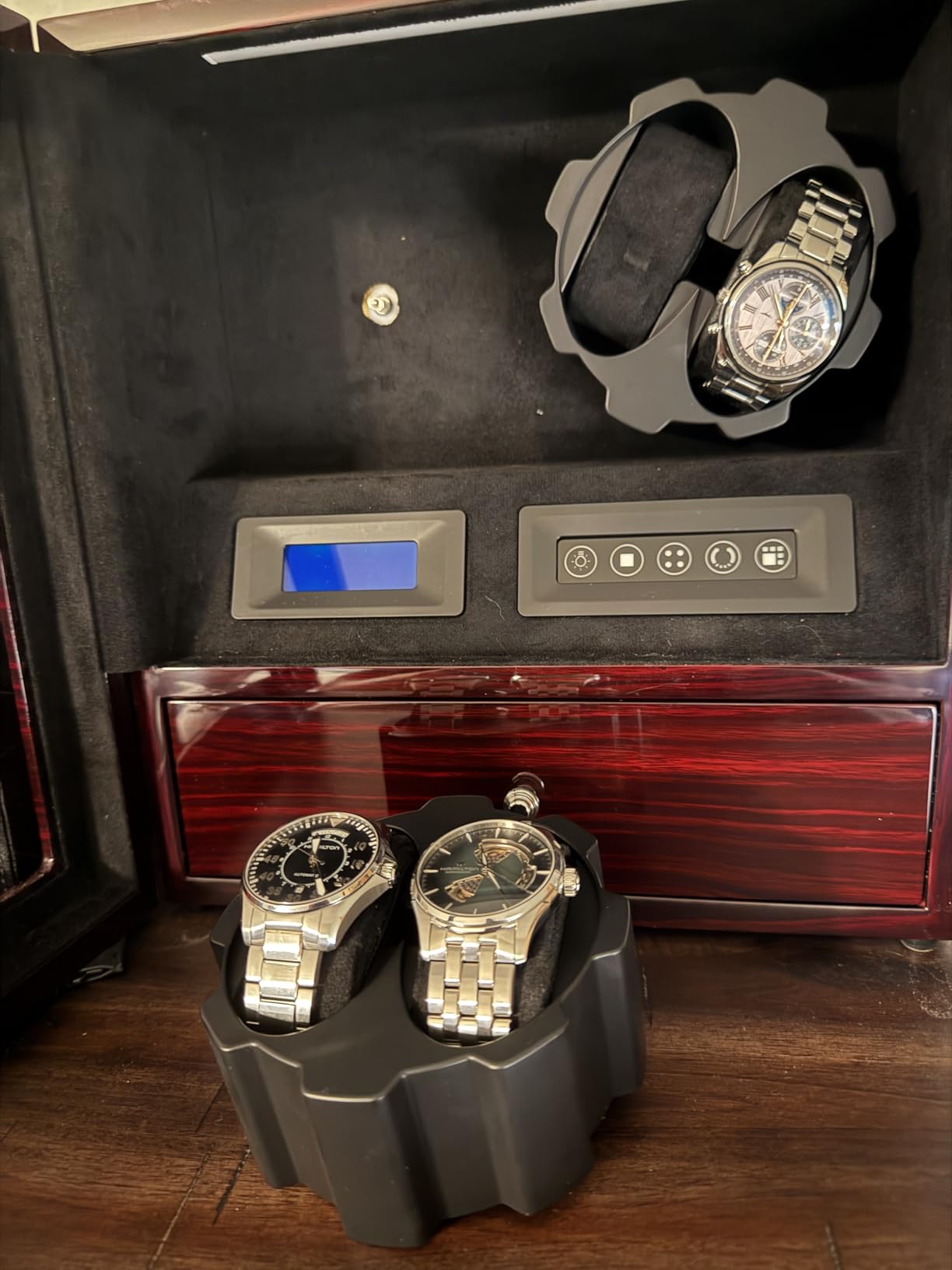 4 Watch Winder with 5 Watch Storage Space, LCD Display, Touch Control and Interior Light customer photo 1