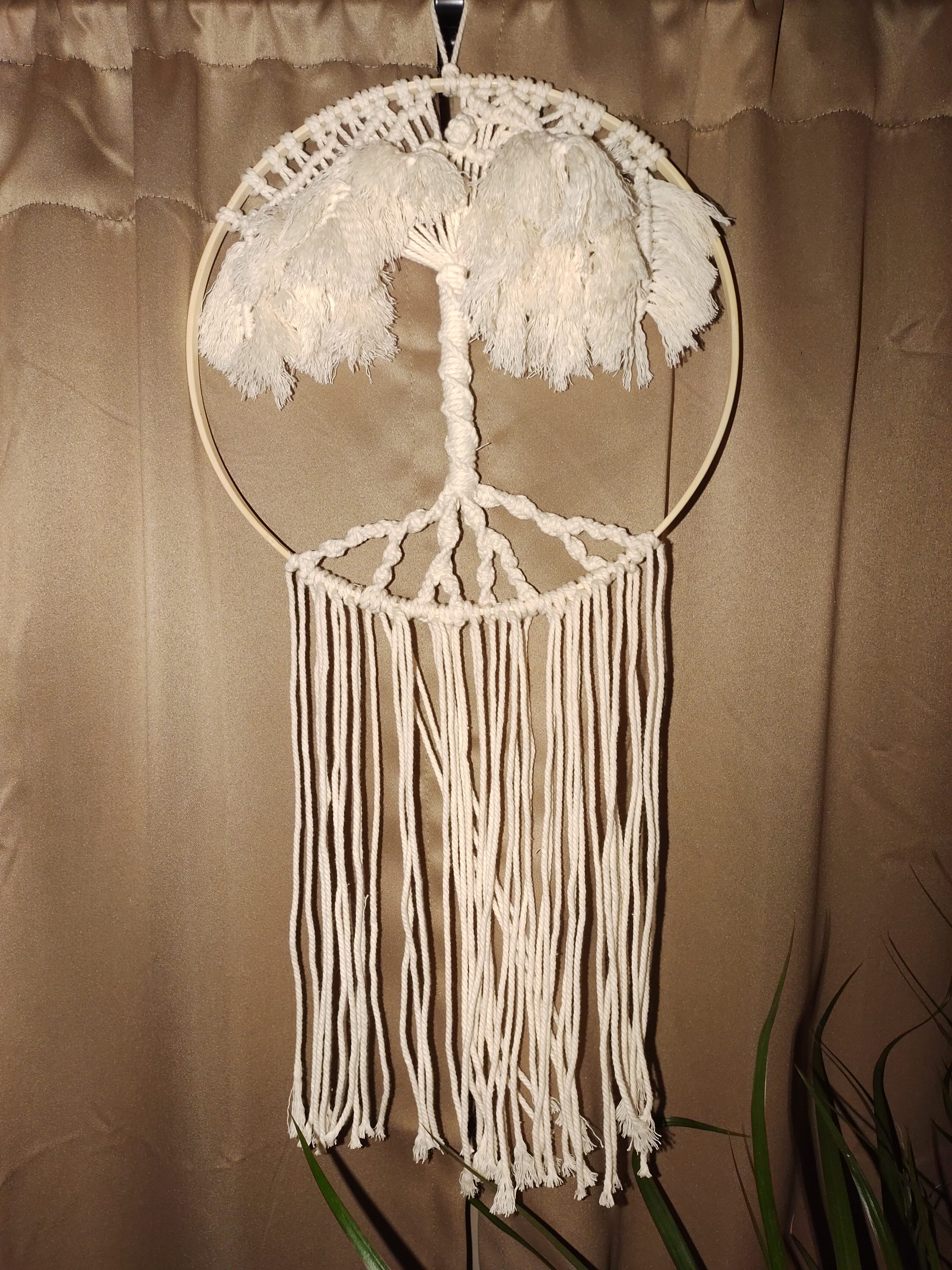 Solid Oak Macrame Wall Hanging Tree customer photo 2