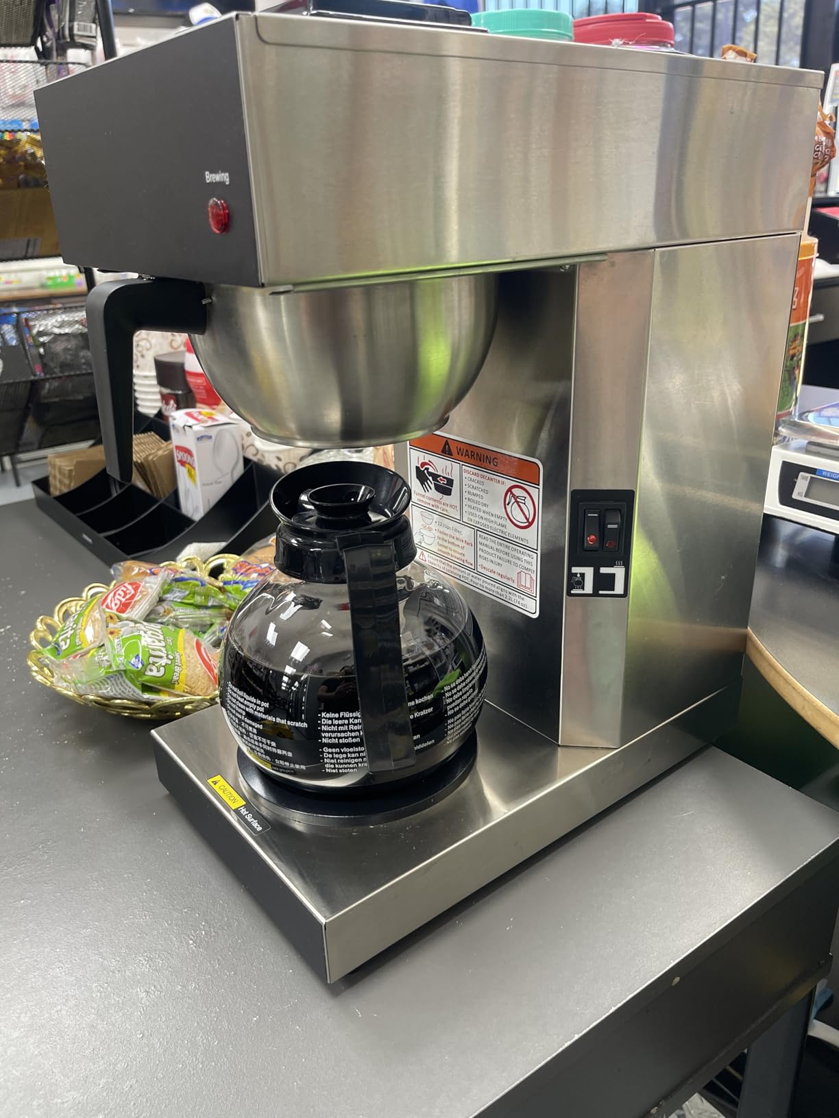 SYBO 12-Cup Commercial Pour Over Coffee Maker SF-CB-2GA | ETL Certified, Stainless Steel, Reusable Brew Basket, Spray Head, Fast Brewing, 2 Glass Carafe Included customer photo 2
