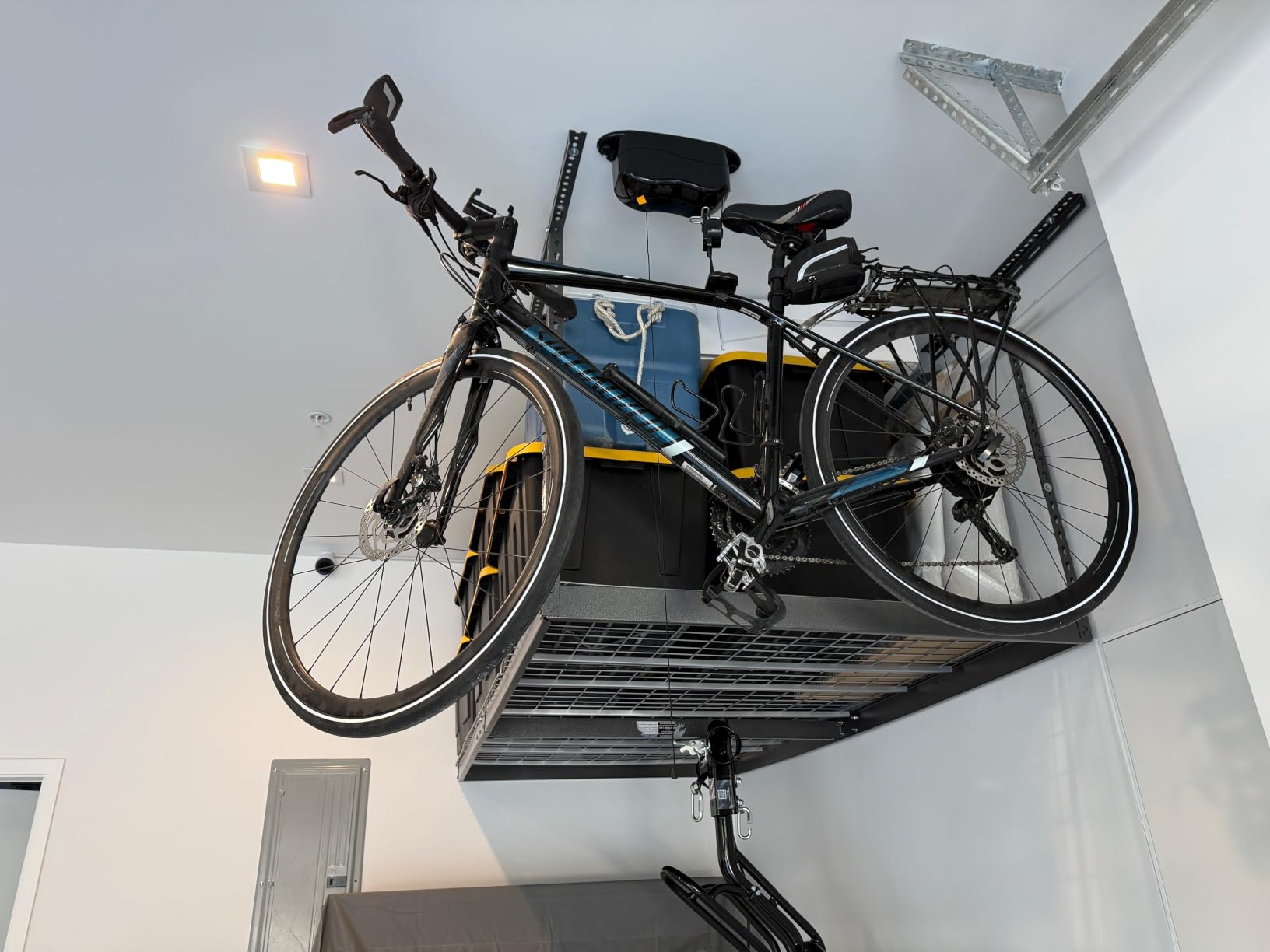 Spring-Powered Ceiling Bike Hoist and Rack for Effortless Storage | Hanging Bicycle Lift Without Electricity, Clumsy Ropes, or Manual Pulleys customer photo 2