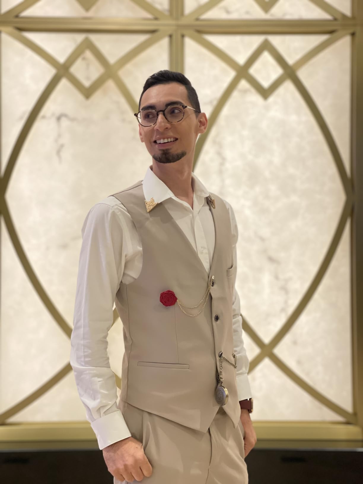 Men's 3 Piece Suit Set with Tie, One Button Slim Fit Solid Jacket Vest Pants, Prom Party Wedding Business Suits for Men customer photo 2