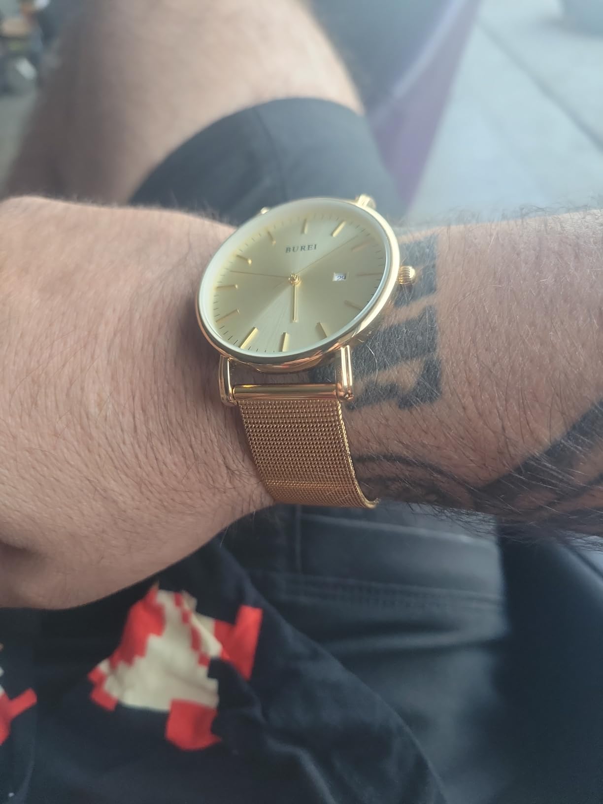 BUREI Men Wrist Watches Fashion Minimalist Thin Analog Quartz Waterproof Watches for Men, Refined Gifts for Men, Boyfriend, Husband, Dad customer photo 1