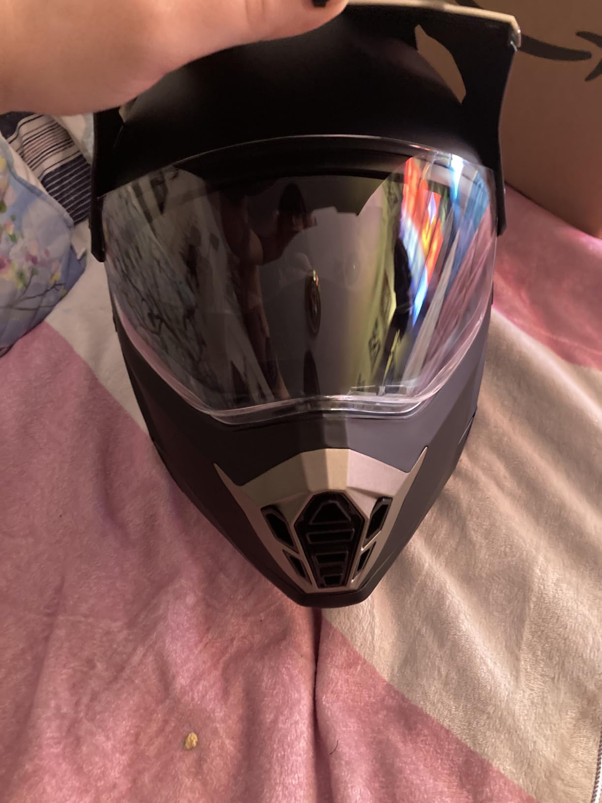 Westt Dual Sport Motorcycle Helmet Off-Road Helmets for Adults, Dual Visor Motorcycle Helmet - Full Face ATV UTV Helmet customer photo 2