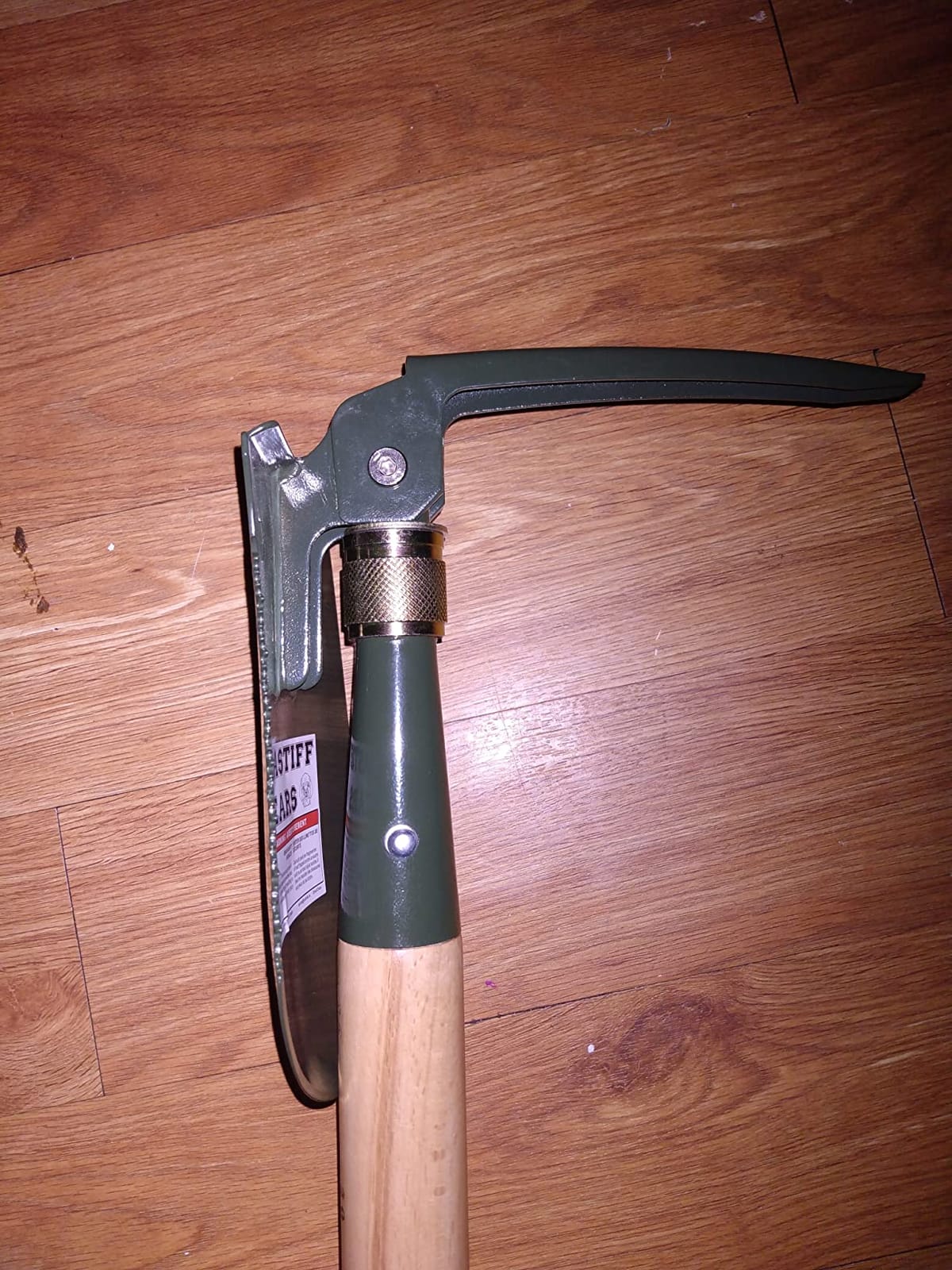 MASTIFF GEARS Folding Survival Shovel - Wooden Handle, Heavy Duty Carbon Steel Military Entrenching Tool for Camping, Off Road, Beach & All-Terrain Digging (Classic w/Pick) customer photo 2