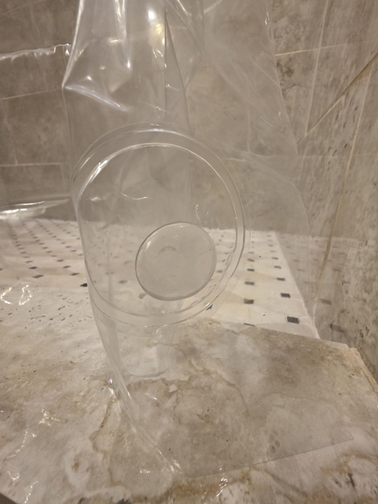 AmazerBath Heavy Duty Shower Curtain Liner 12 Gauge, 72 x 72 Inches Clear Shower Curtain Liner with 3 Clear Stones and 12 Grommet Holes, Weighted Plastic Shower Liner customer photo 2