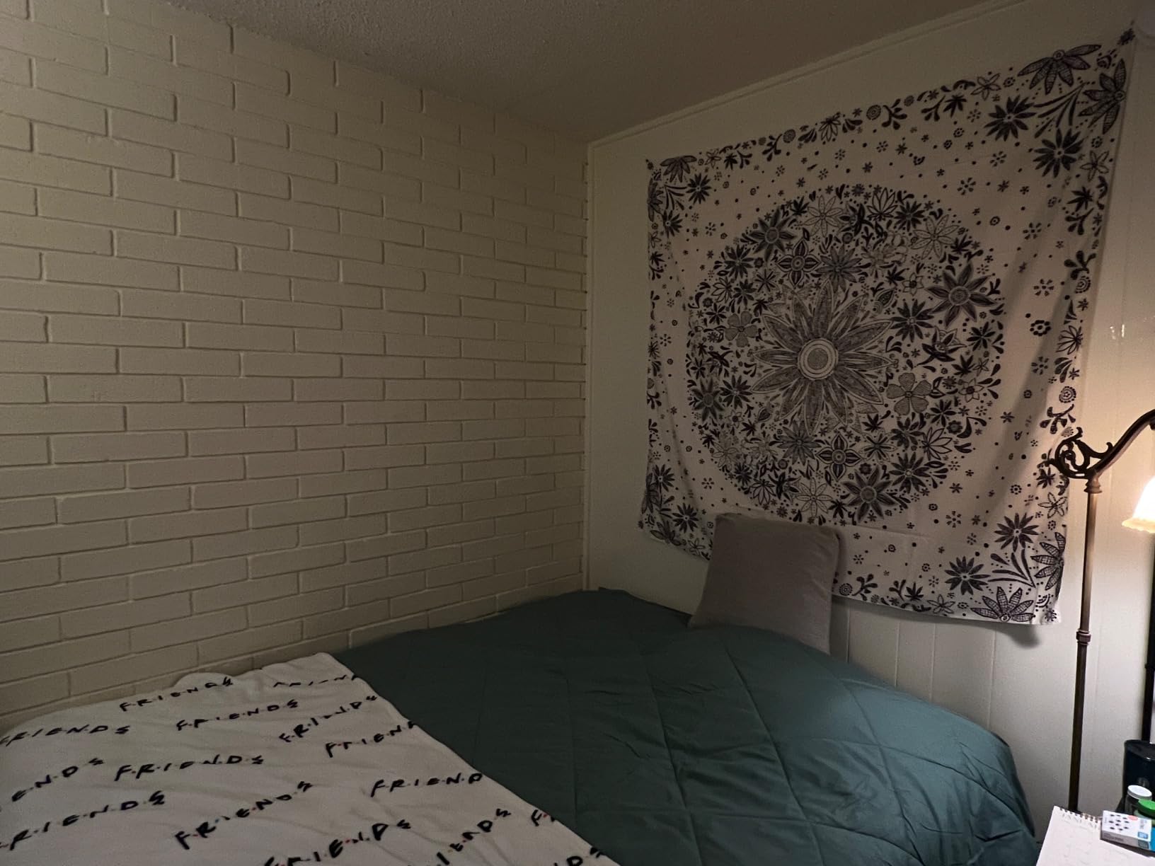 Neasow Bohemian Tapestry Wall Hanging, Beige White Floral Tapestry with Dotted Daisy Medallion Print Bedroom Boho Hippie Home Decor, 50×60 inches customer photo 2