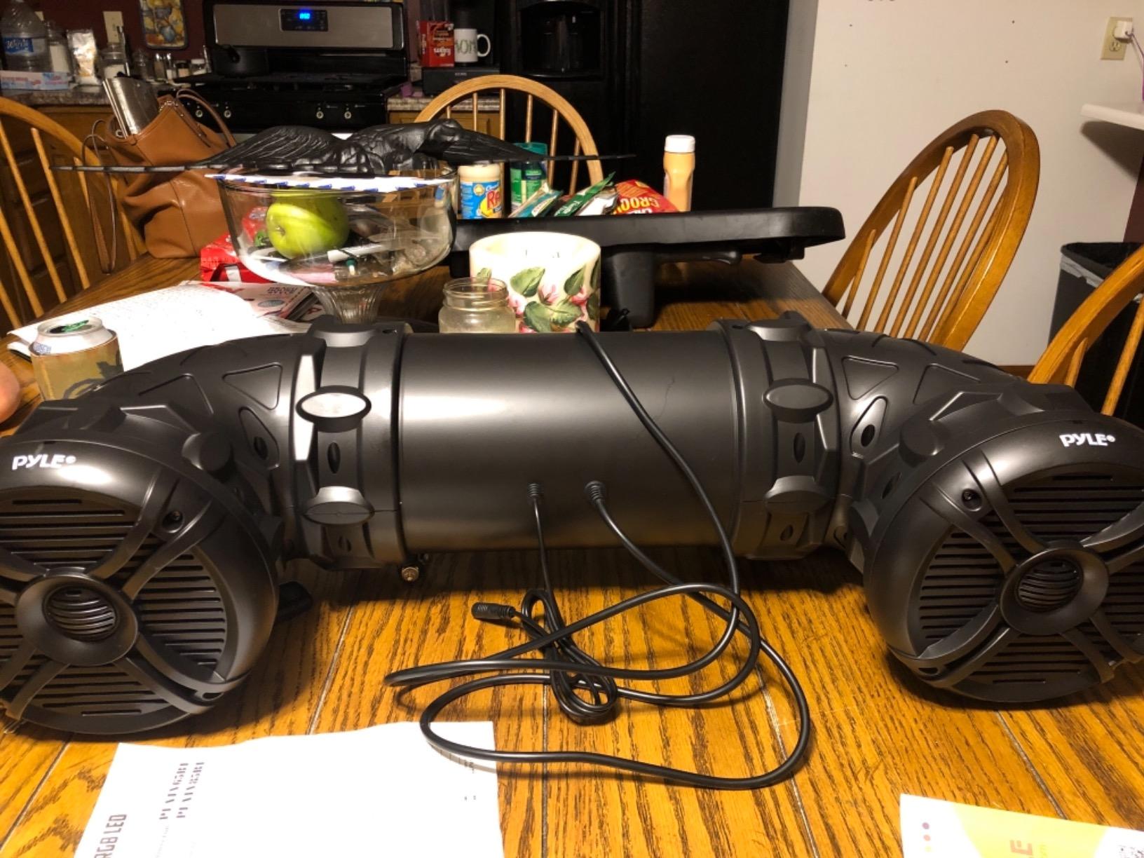 Pyle Marine ATV Powered Speakers - 4.0 Wireless Bluetooth, 800 Watt, Color Changing LED Lights, IP44 Waterproof, 6.5