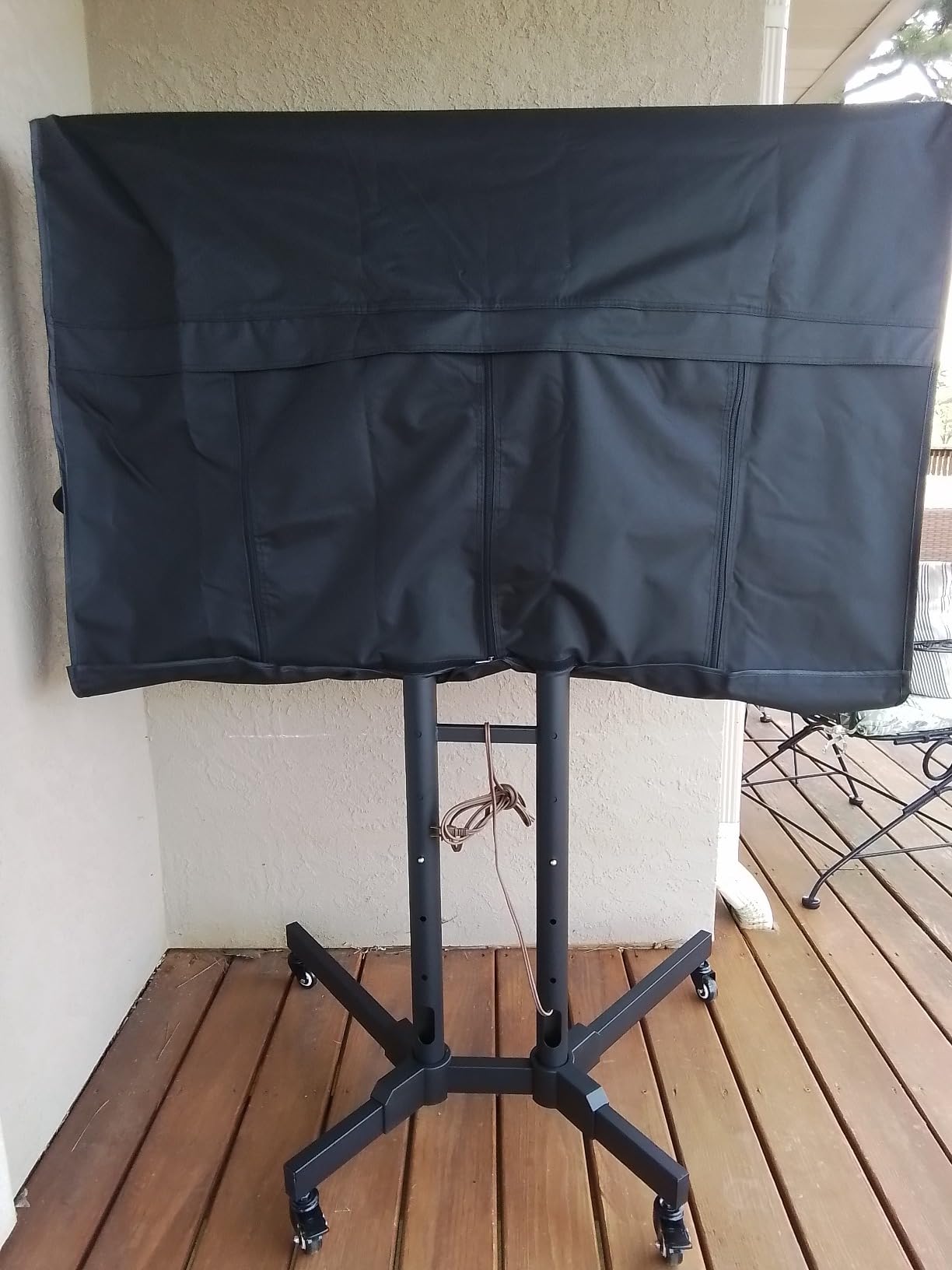 Porch Shield 26-32 inches Outdoor TV Cover Universal Weatherproof Protector for LCD, LED, Plasma Flat TV Screen, Compatible with Wall Mounts and Stands (Black) customer photo 1