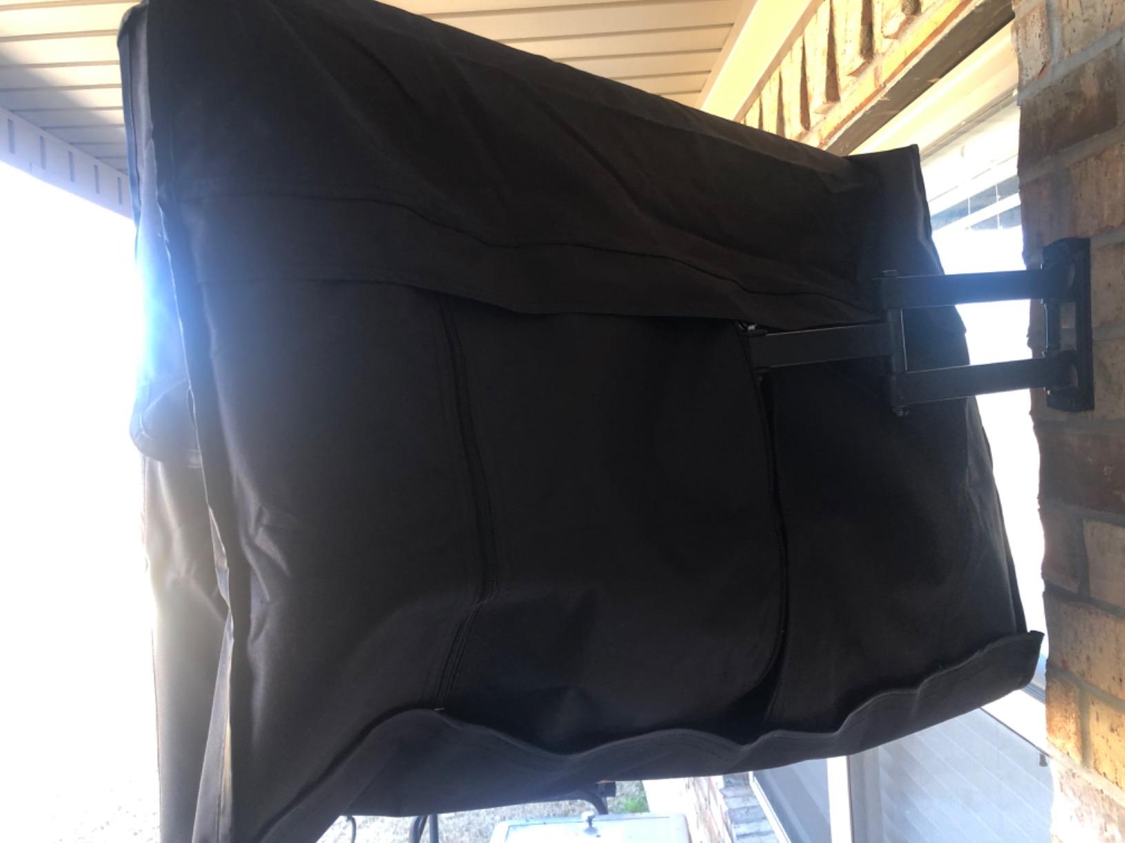 Porch Shield 26-32 inches Outdoor TV Cover Universal Weatherproof Protector for LCD, LED, Plasma Flat TV Screen, Compatible with Wall Mounts and Stands (Black) customer photo 2