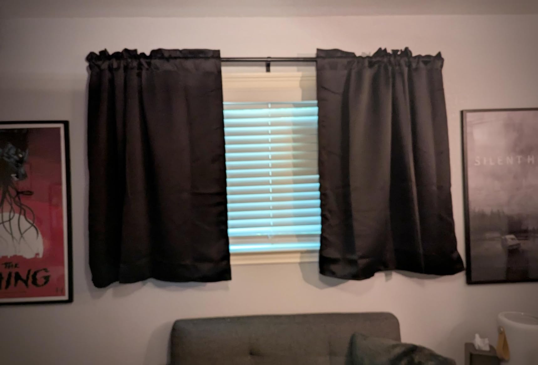 DWCN Blackout Curtains for Bedroom 63 Inch Length 2 Panels Set, Solid Thermal Insulated Energy Saving Rod Pocket Window Treatment Curtains Blackout Drapes (W42 x L63 Inch, Dark Grey) customer photo 1