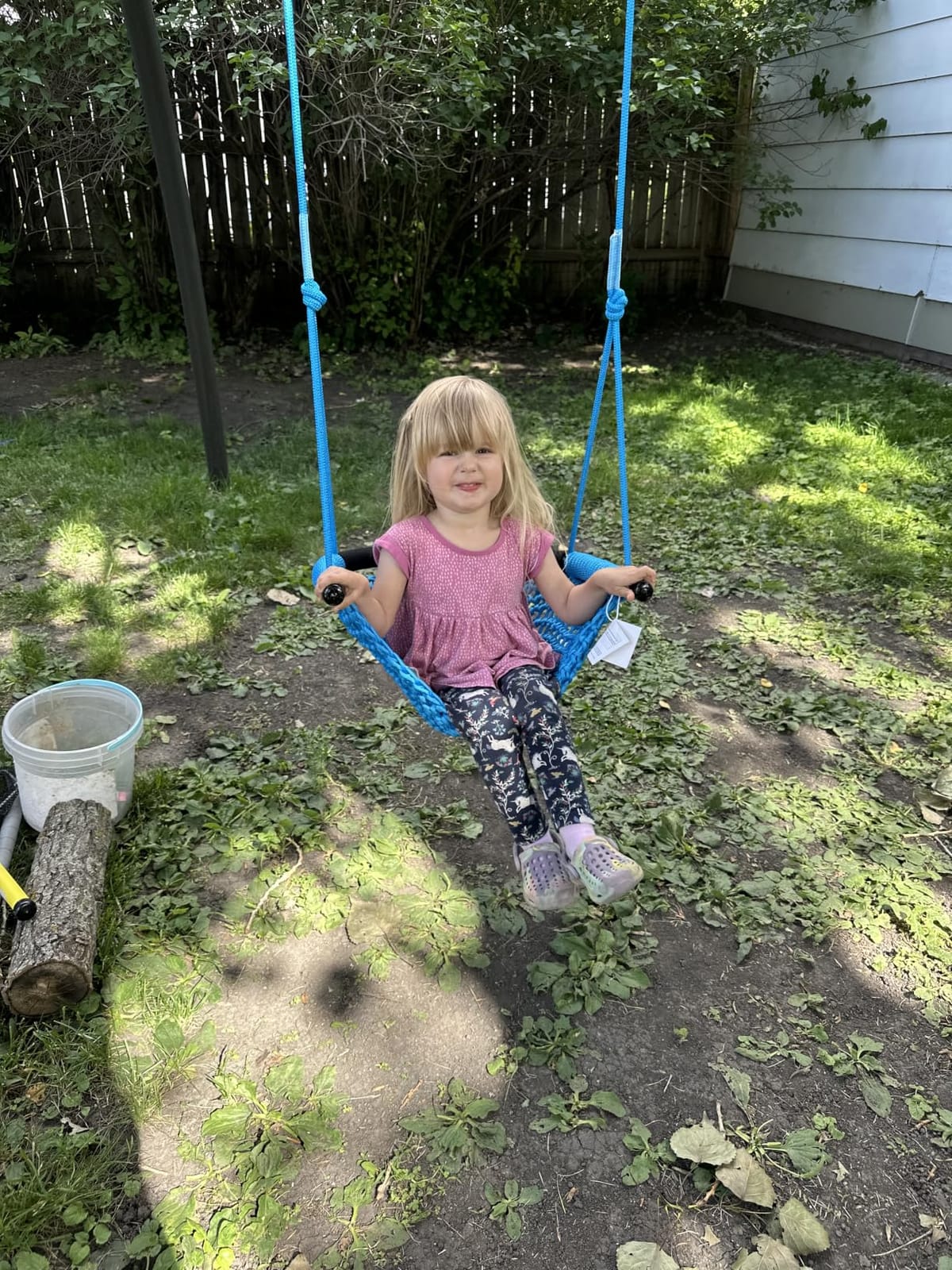 JKsmart Kids Net Swing Seat, Heavy Duty Rope Swing with Adjustable Rope | 440 lbs Capacity Pink Swing Set, Perfect for Indoor, Outdoor, Playground, Home, Tree Swing with Snap Hooks & Straps customer photo 1