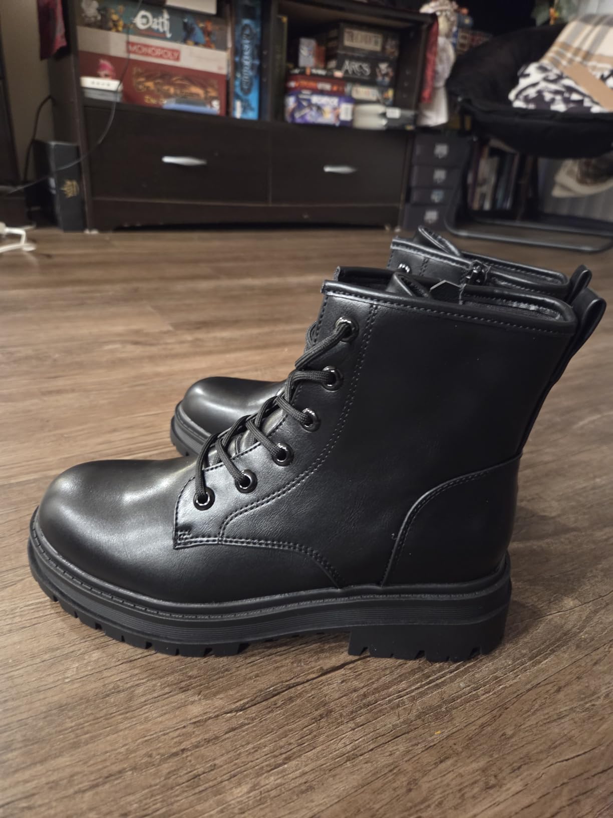 DREAM PAIRS Women's Combat Boots Lace-up Ankle Boots customer photo 2