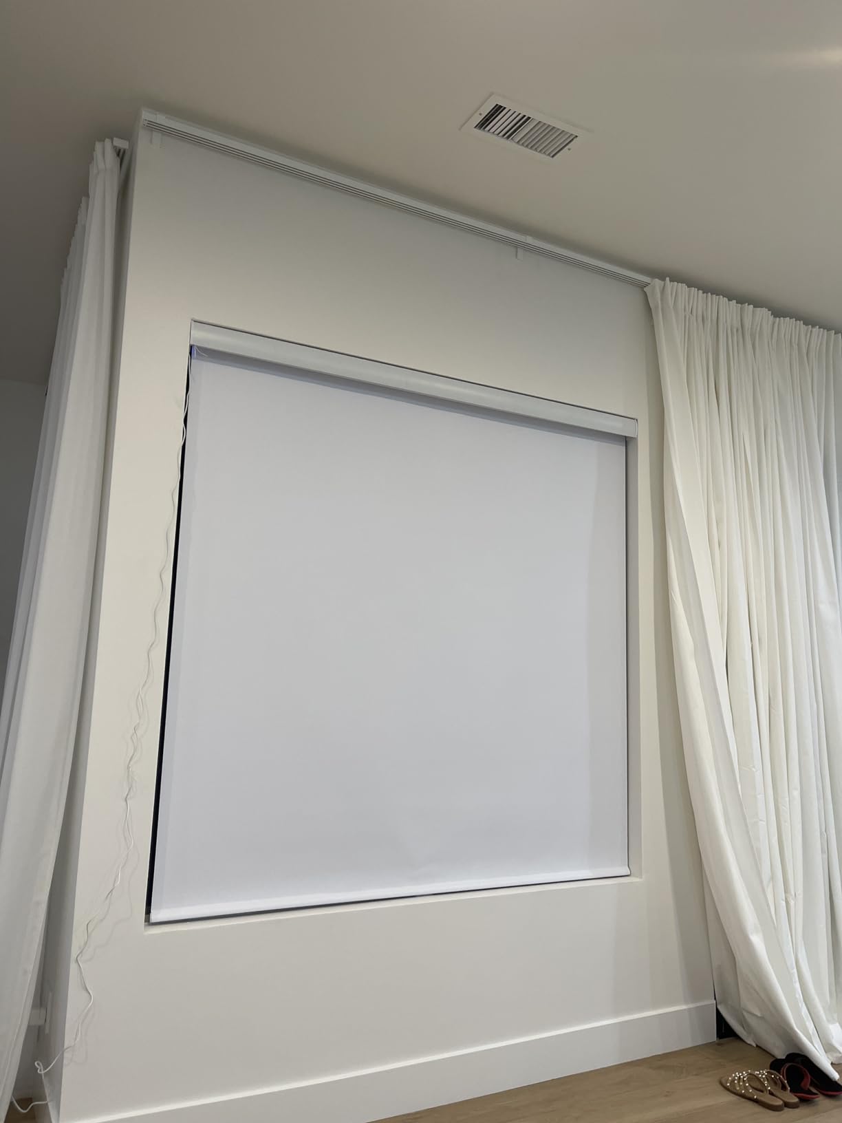 Graywind Motorized Roller Shades 100% Blackout Free Stop Window Shades Cordless Wireless Remote Control Window Roller Blinds with Valance for Smart Home and Office, Customized Size, Linen Beige customer photo 1