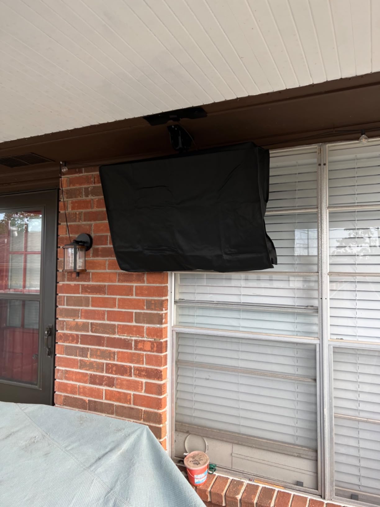 Mounting Dream Outdoor TV Cover Weatherproof with Bottom Cover for 30-32 inch TV, Waterproof and Dustproof TV Screen Protectors with Remote Control Pocket for Outside LED, LCD, OLED Flat Screen TVs customer photo 1
