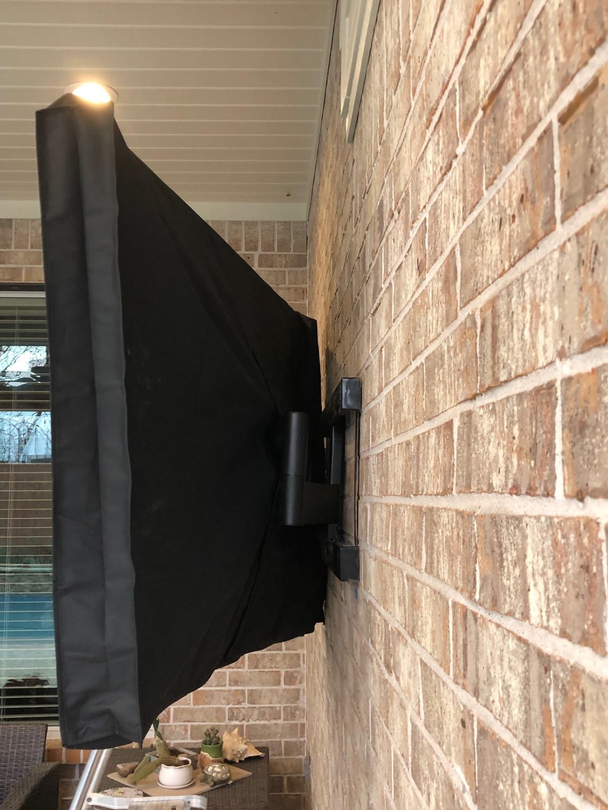 Mounting Dream Outdoor TV Cover Weatherproof with Bottom Cover for 30-32 inch TV, Waterproof and Dustproof TV Screen Protectors with Remote Control Pocket for Outside LED, LCD, OLED Flat Screen TVs customer photo 2