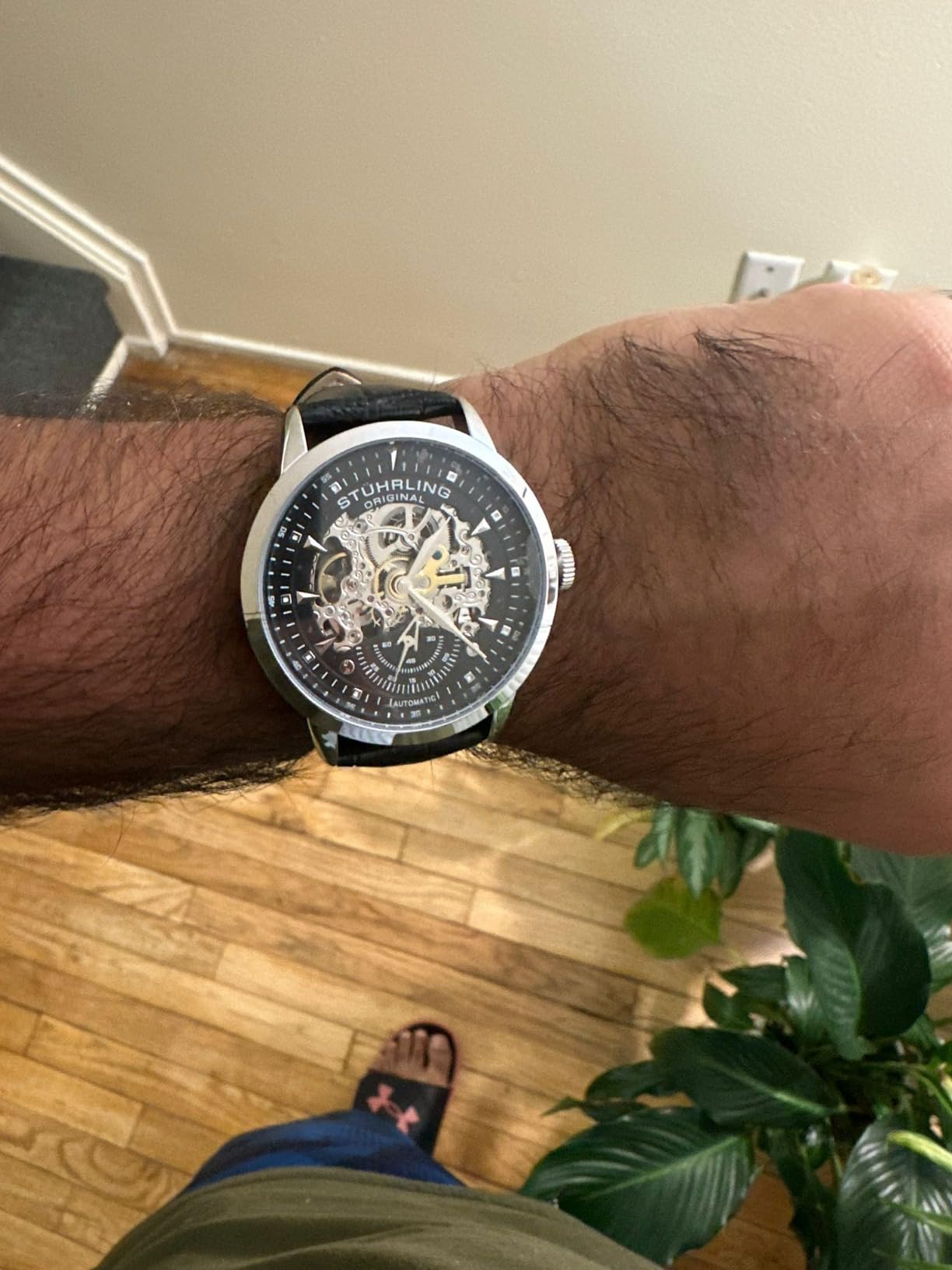 Men's Automatic Skeleton Watch - Leather Strap, Mechanical Executive Watch customer photo 2