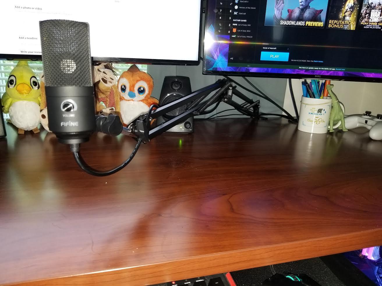 GLEAM Boom Arm Microphone Mic Stand for Blue Yeti HyperX QuadCast SoloCast Snowball Fifine Shure SM7B and other Mic, Medium customer photo 2