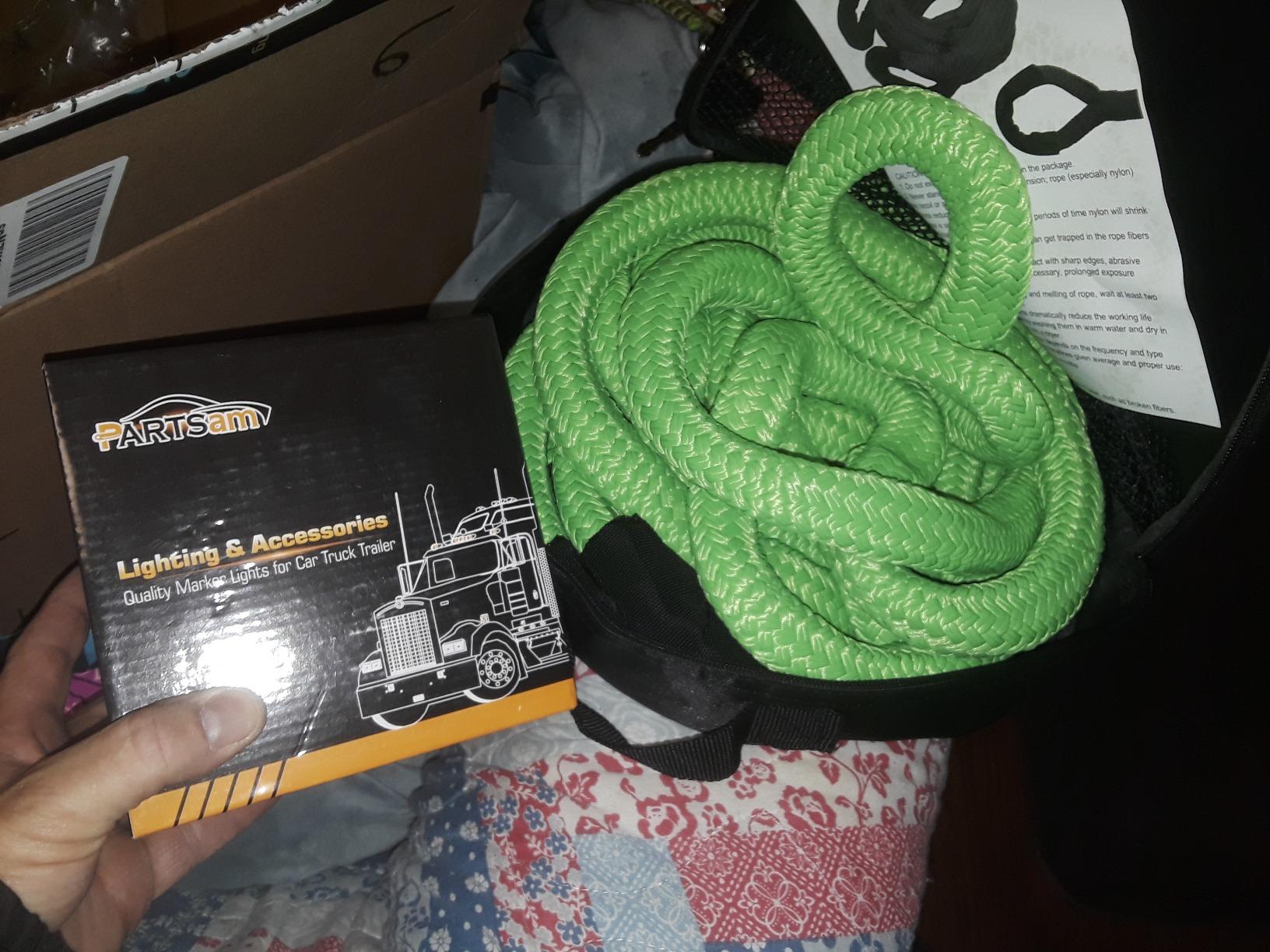Grip 20 ft x 7/8 in Kinetic Energy Recovery Rope - Breaking Capacity: 21,970 lbs - Truck, ATV, Jeep, UTV, Tractor - Emergency, Towing, Offroad Recovery in Sand, Snow, Mud - Mesh Storage Bag customer photo 1