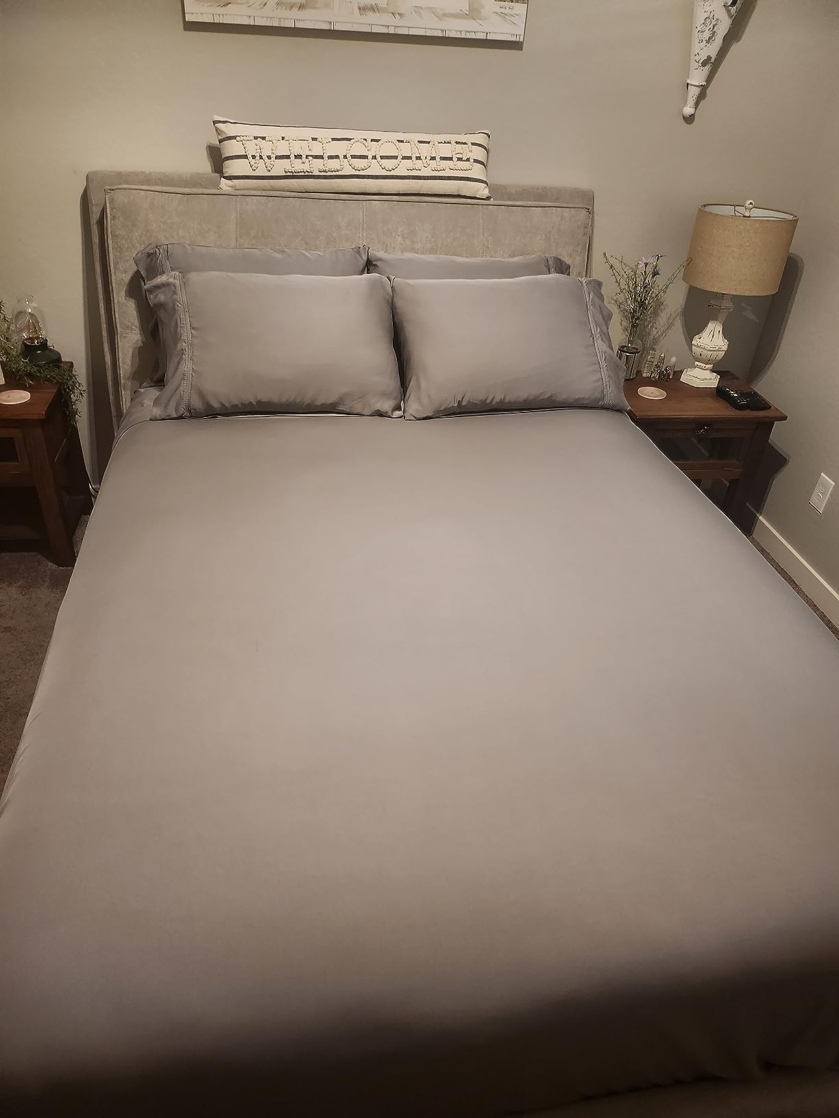BAMPURE 100% Rayon from Bamboo Sheets King Size - 4pc Cooling King Sheets | Breathable, Viscose Bamboo Cooling Sheets King Size - up to 16